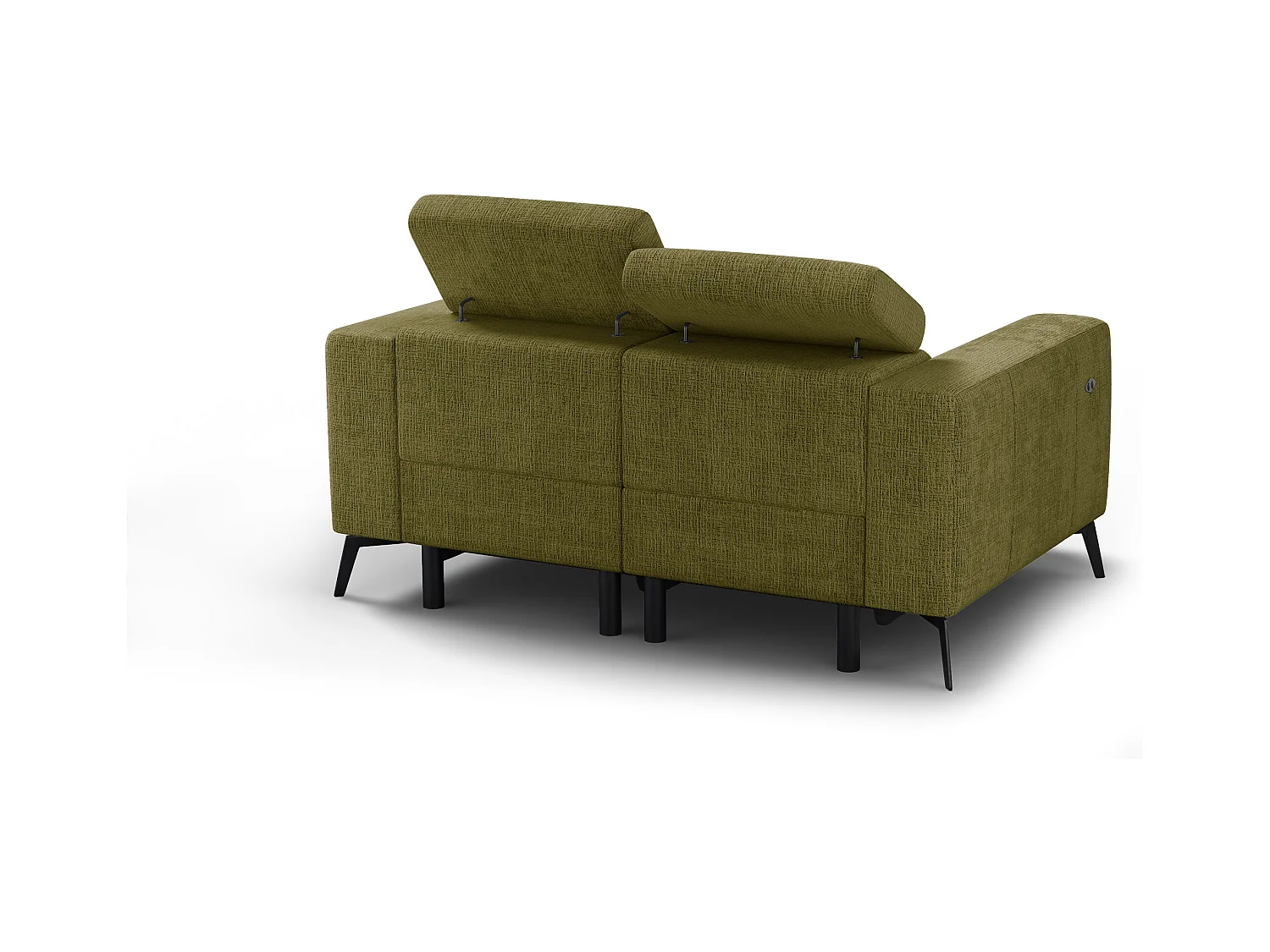 Canapé 2 places MORELLO avec 2 x Relax Zero Gravity, tissu olive