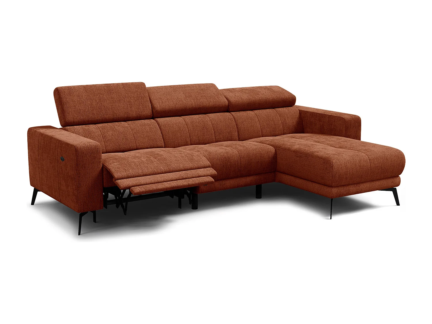 Ecksofa 4-Sitzer MORELLO, rostrot, 1 x Relax Zero Gravity