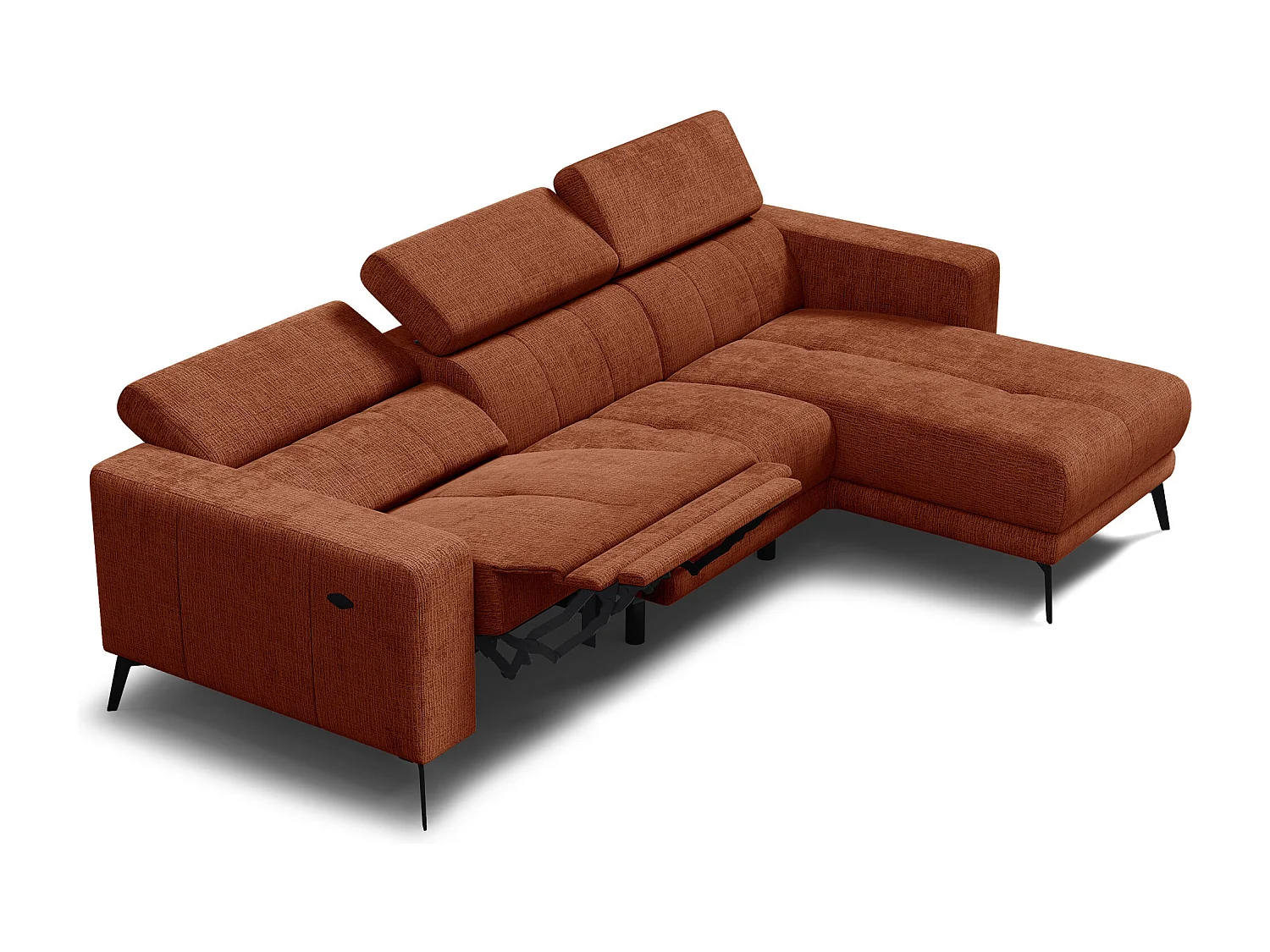 Ecksofa 4-Sitzer MORELLO, rostrot, 1 x Relax Zero Gravity