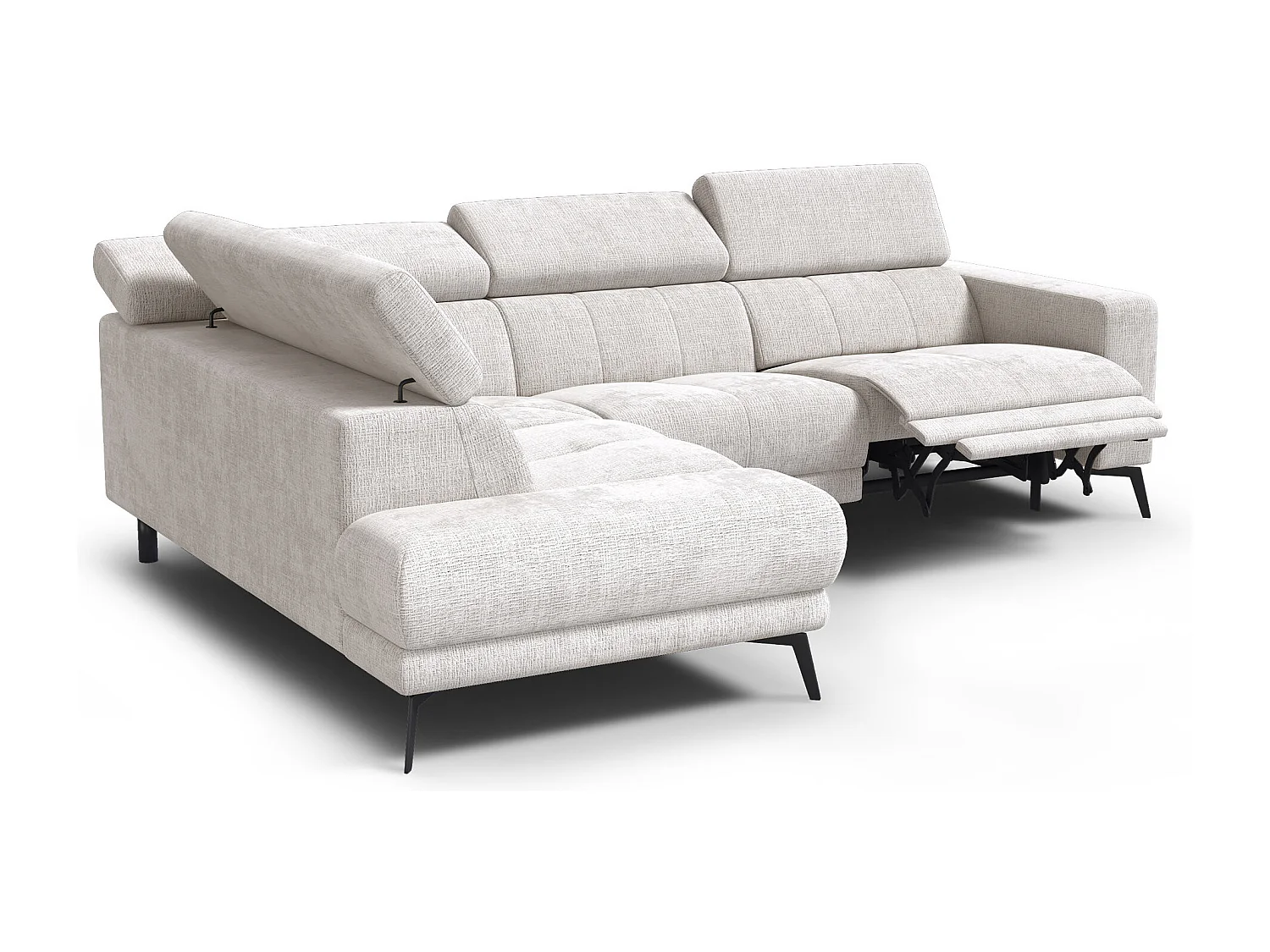 Ecksofa 5-Sitzer MORELLO, creme, 1 x Relax Zero Gravity