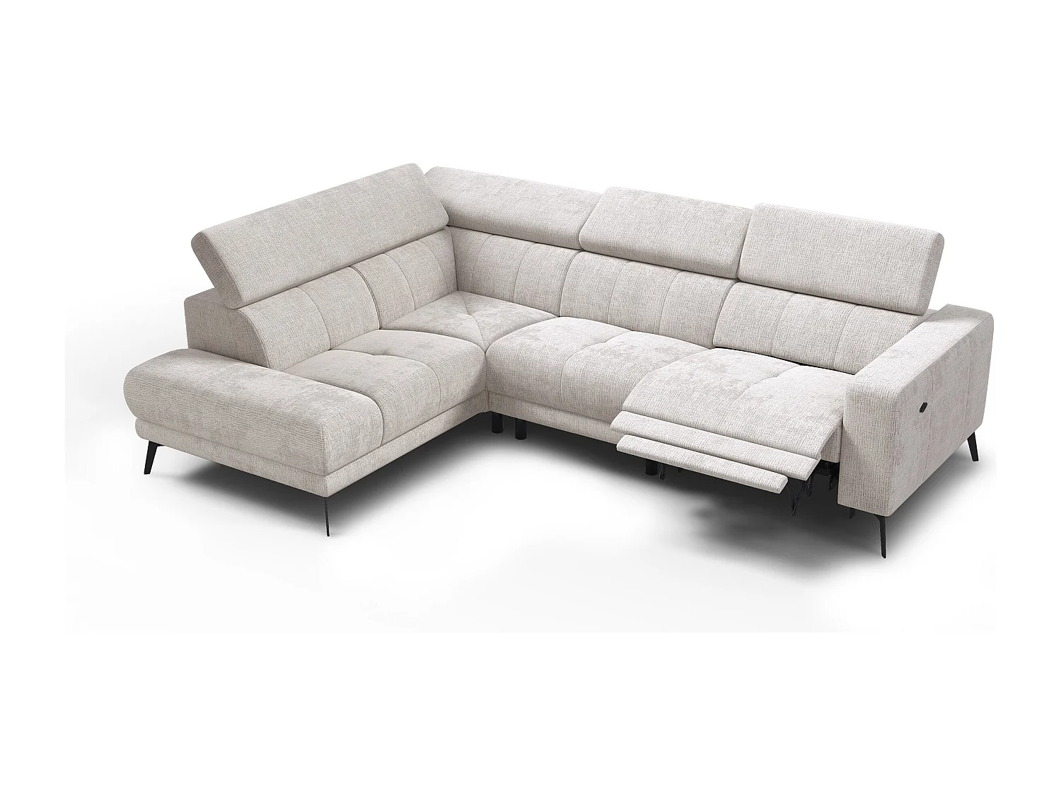 Ecksofa 5-Sitzer MORELLO, creme, 1 x Relax Zero Gravity