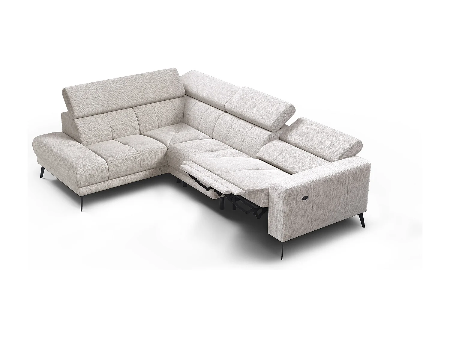 Ecksofa 5-Sitzer MORELLO, creme, 1 x Relax Zero Gravity