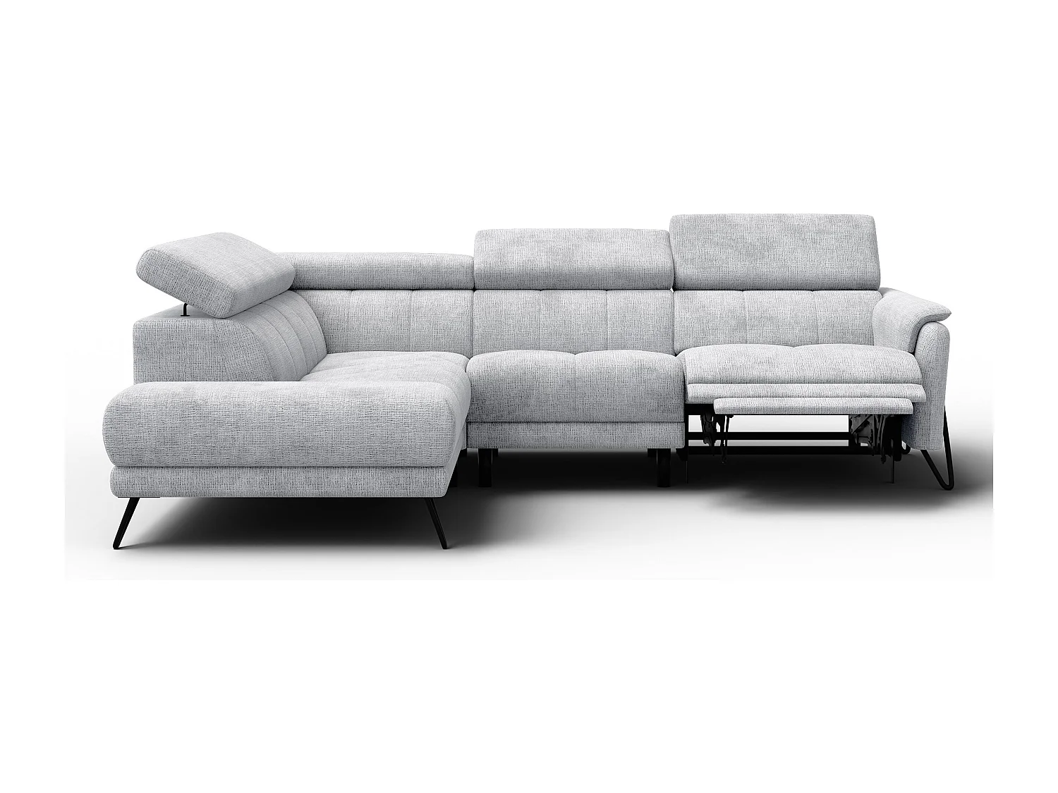 Ecksofa 5-Sitzer mit Relax RODEN, hellgrau