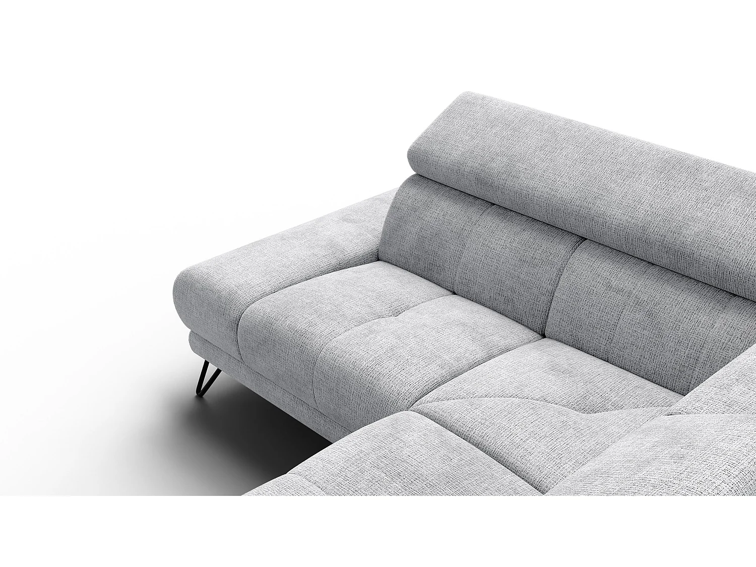 Ecksofa 5-Sitzer mit Relax RODEN, hellgrau