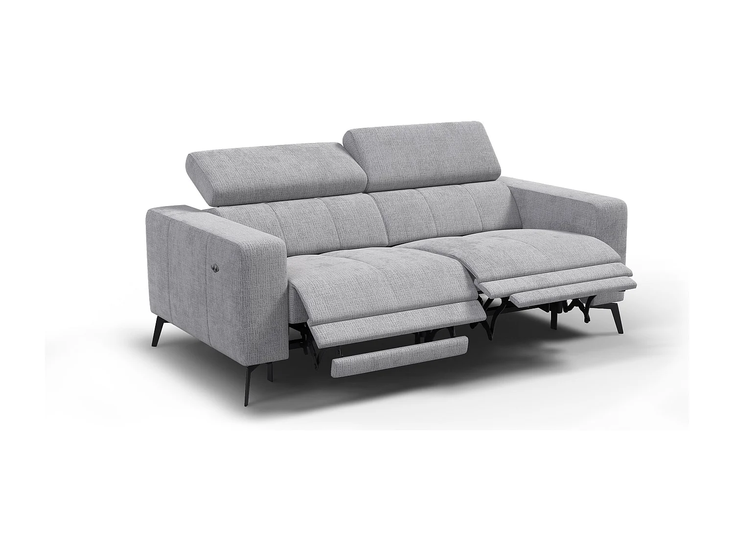 Relaxsofa 3-Sitzer MORELLO, hellgrau, 2 x Relax Zero Gravity