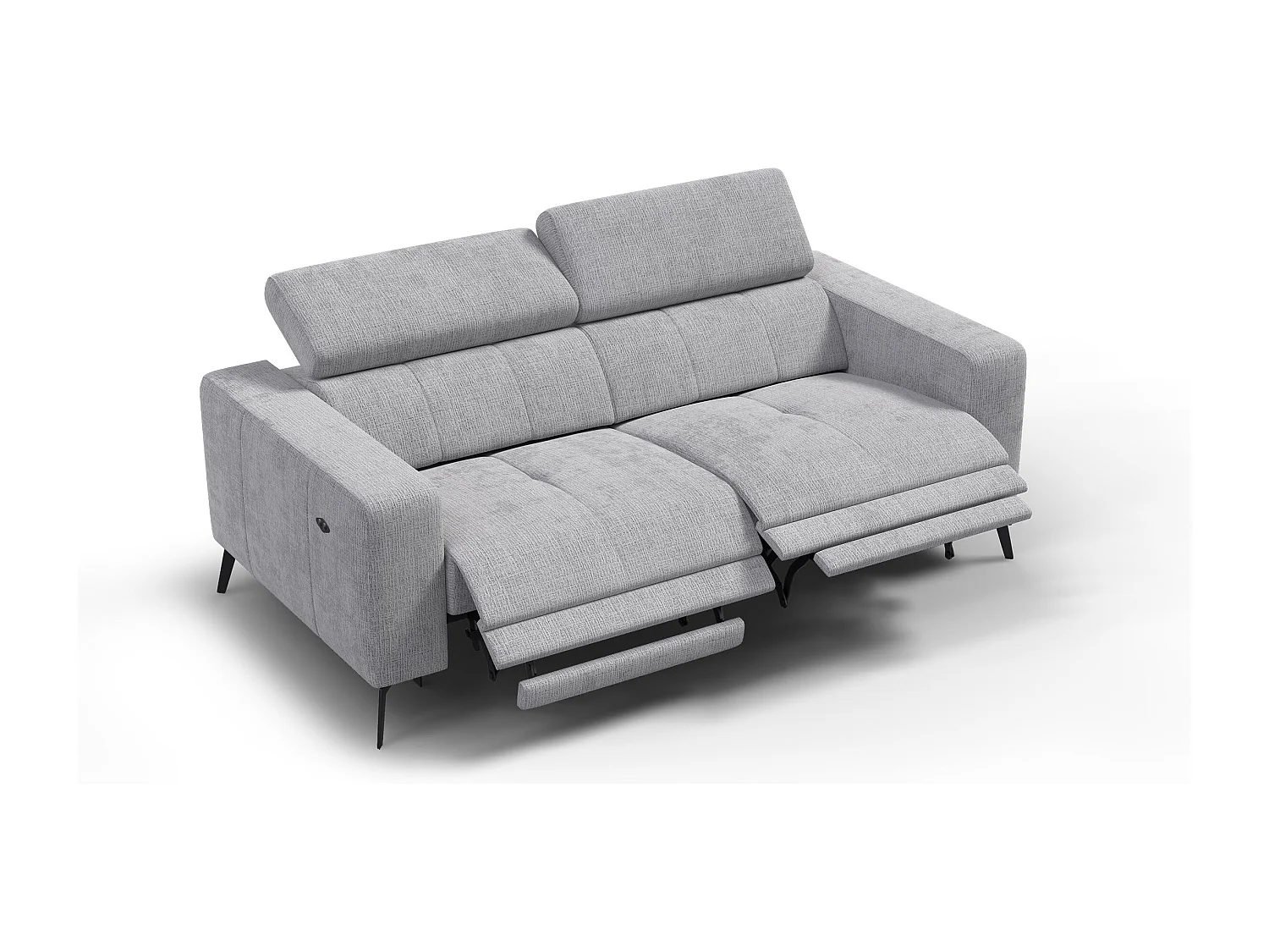 Relaxsofa 3-Sitzer MORELLO, hellgrau, 2 x Relax Zero Gravity