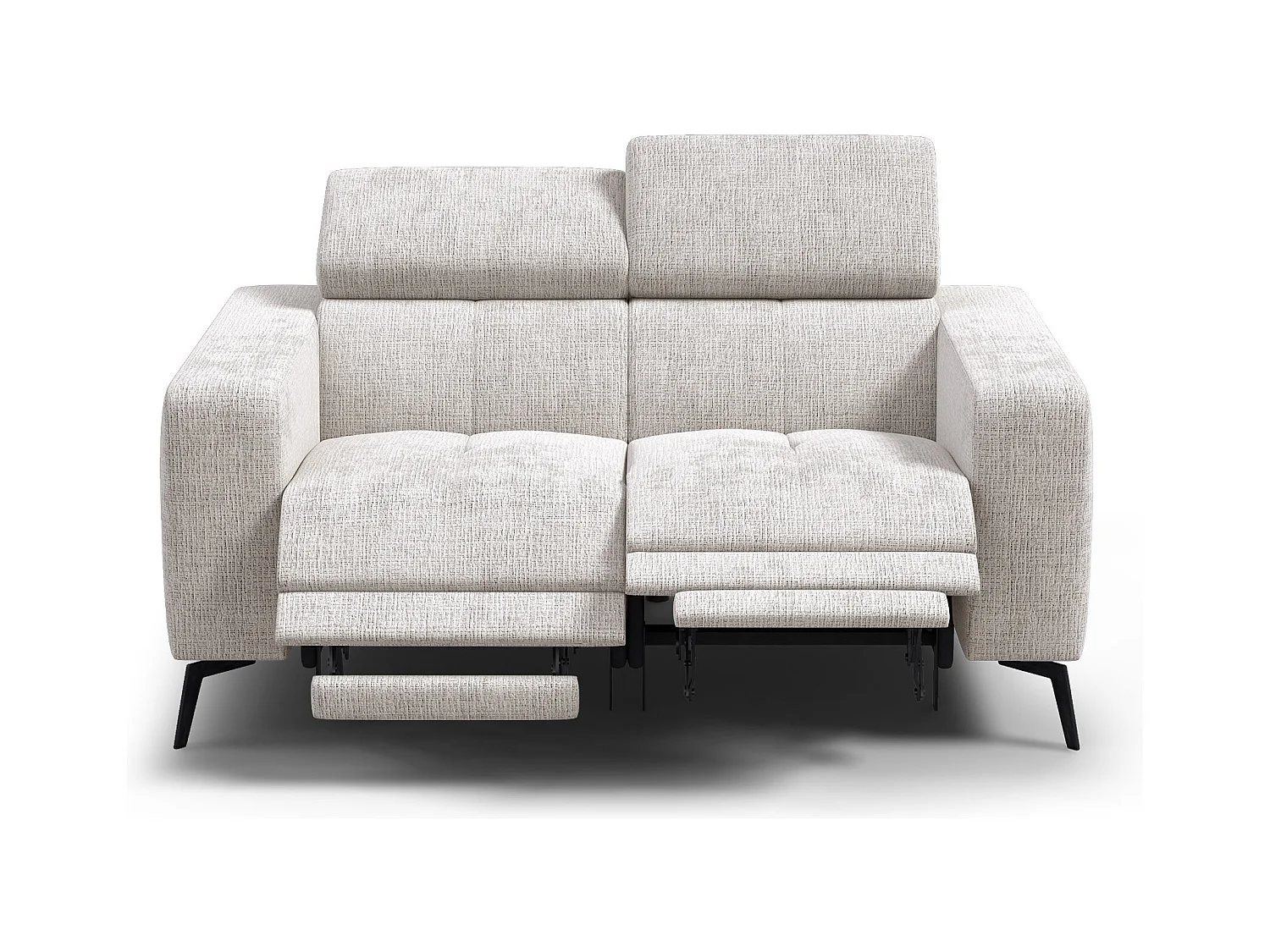 Canapé 2 places MORELLO avec 2 x Relax Zero Gravity, tissu crème