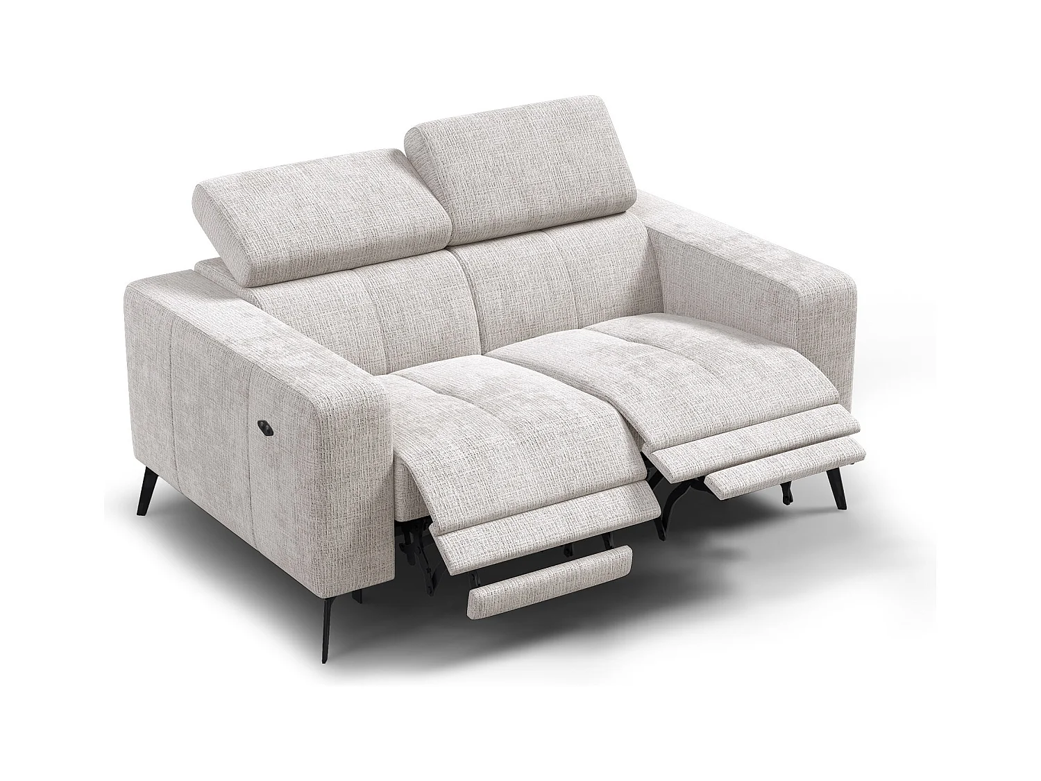 Canapé 2 places MORELLO avec 2 x Relax Zero Gravity, tissu crème