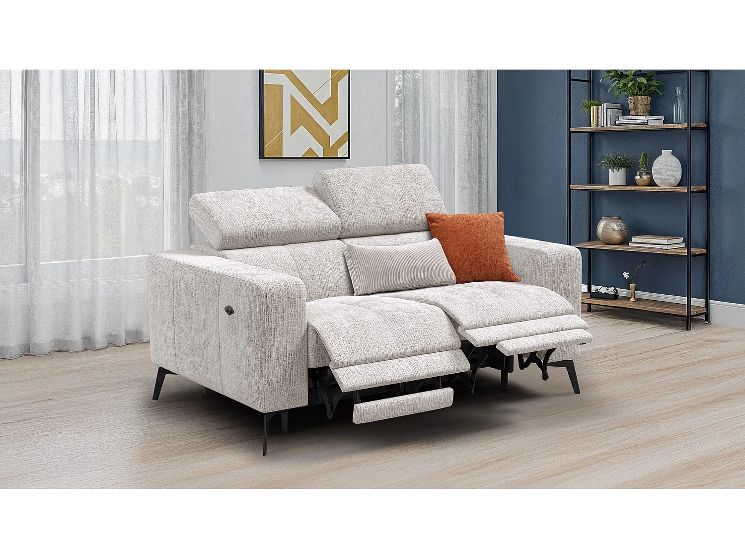 Relaxsofa 2-Sitzer MORELLO, creme, 2 x Relax Zero Gravity