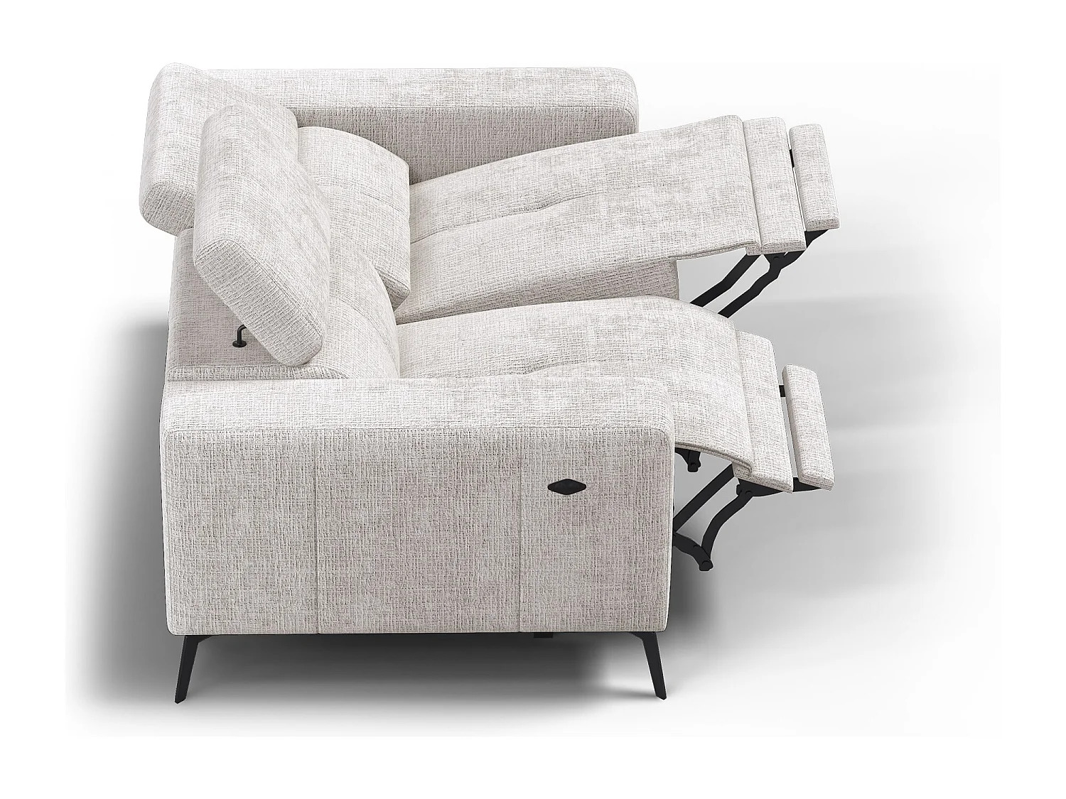 Relaxsofa 2-Sitzer MORELLO, creme, 2 x Relax Zero Gravity