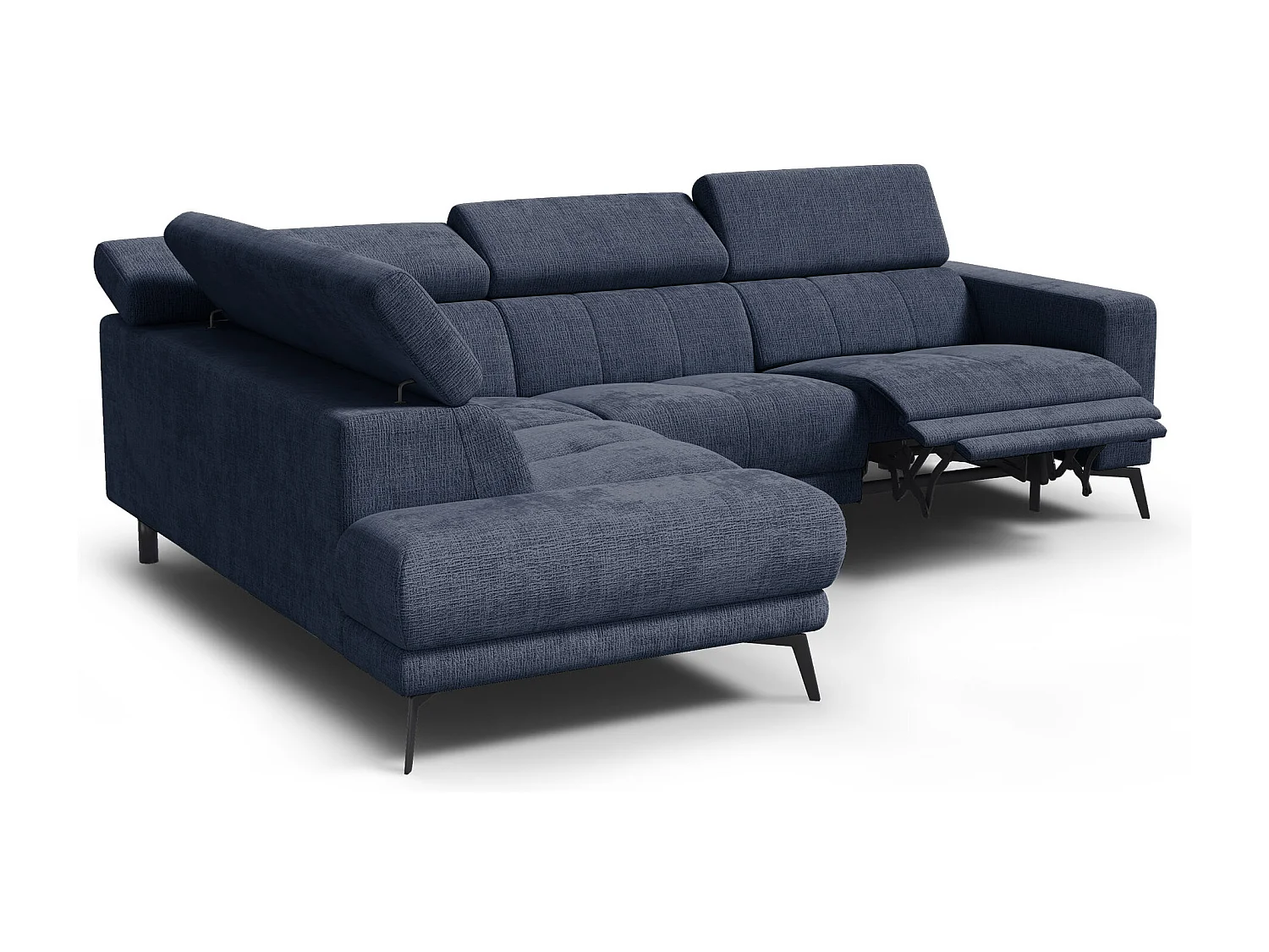 Ecksofa 5-Sitzer MORELLO, marineblau, 1 x Relax Zero Gravity
