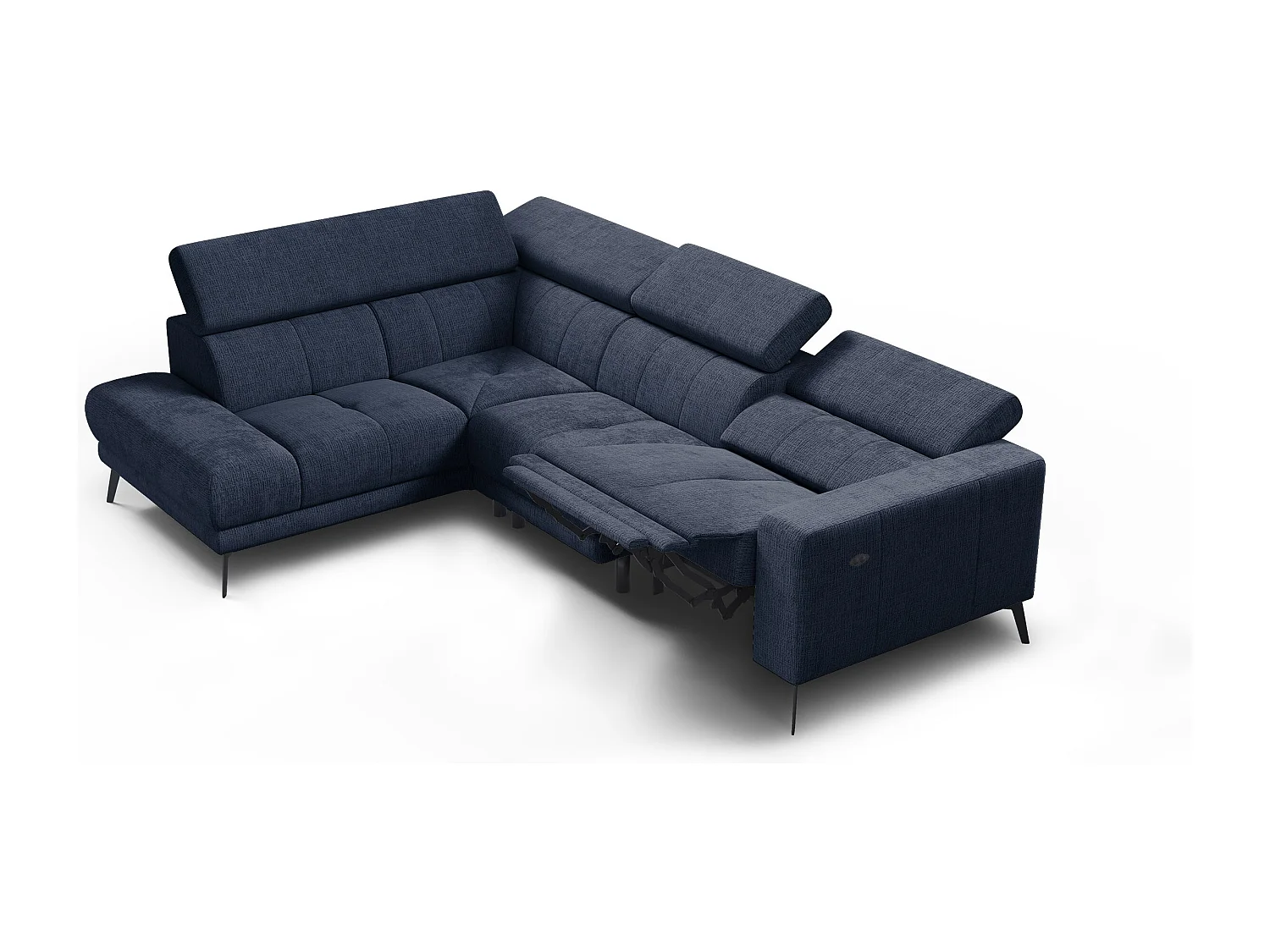 Ecksofa 5-Sitzer MORELLO, marineblau, 1 x Relax Zero Gravity
