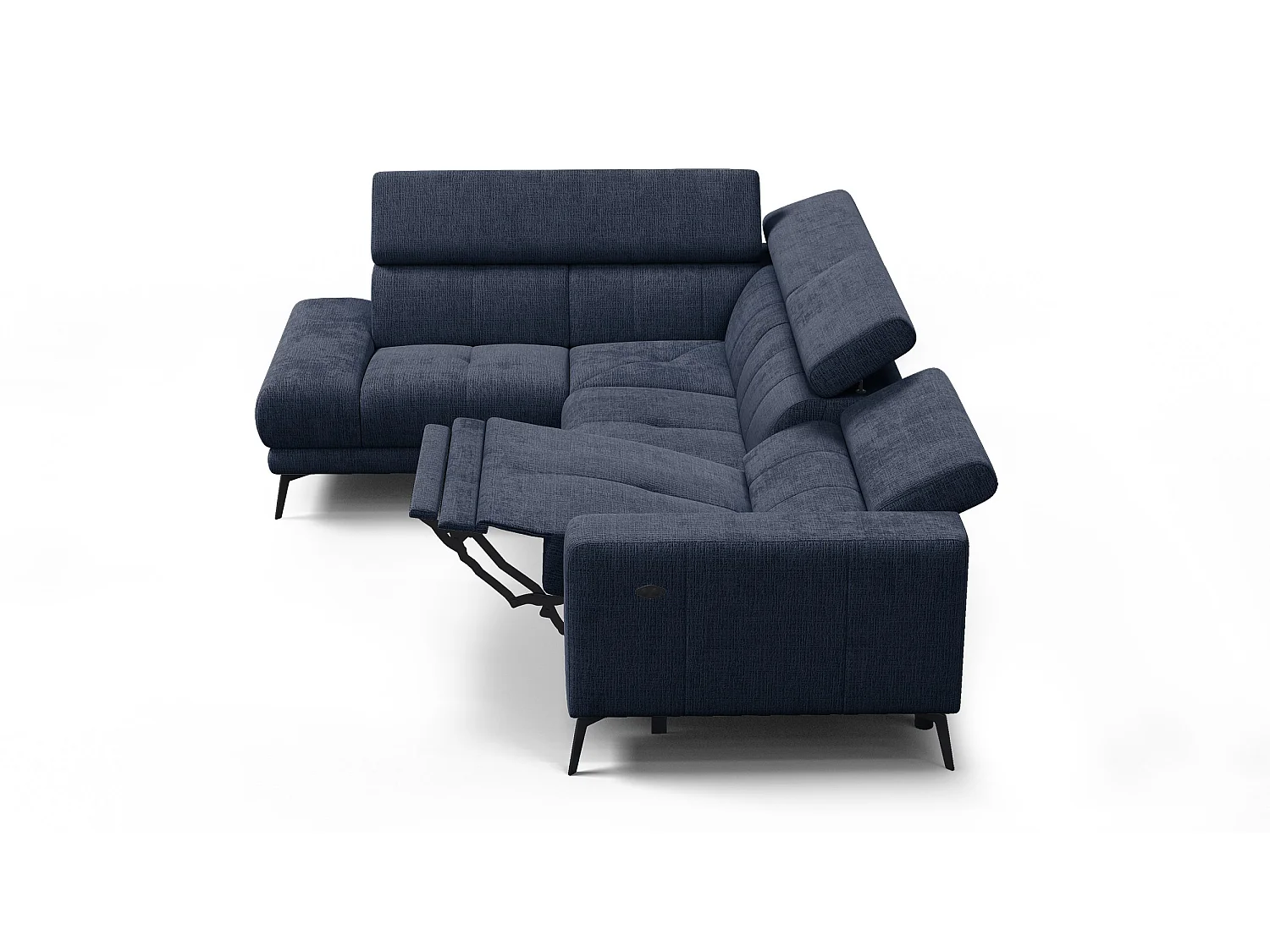 Ecksofa 5-Sitzer MORELLO, marineblau, 1 x Relax Zero Gravity