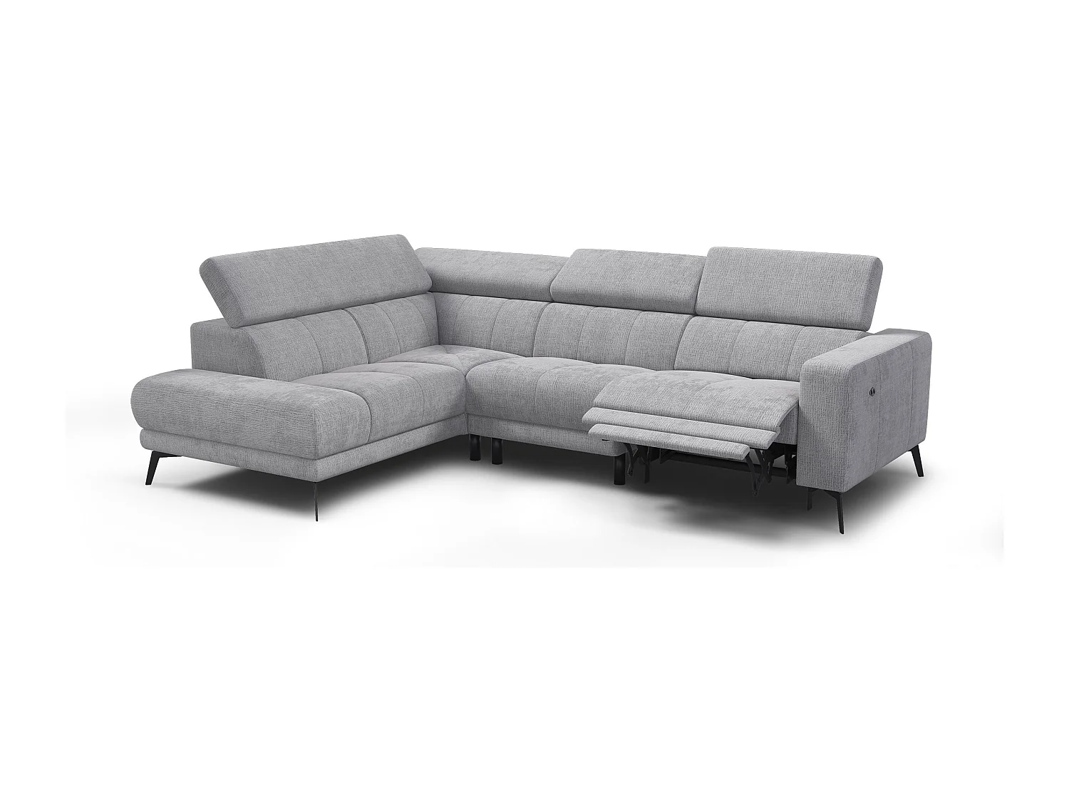Ecksofa 5-Sitzer MORELLO, hellgrau, 1 x Relax Zero Gravity