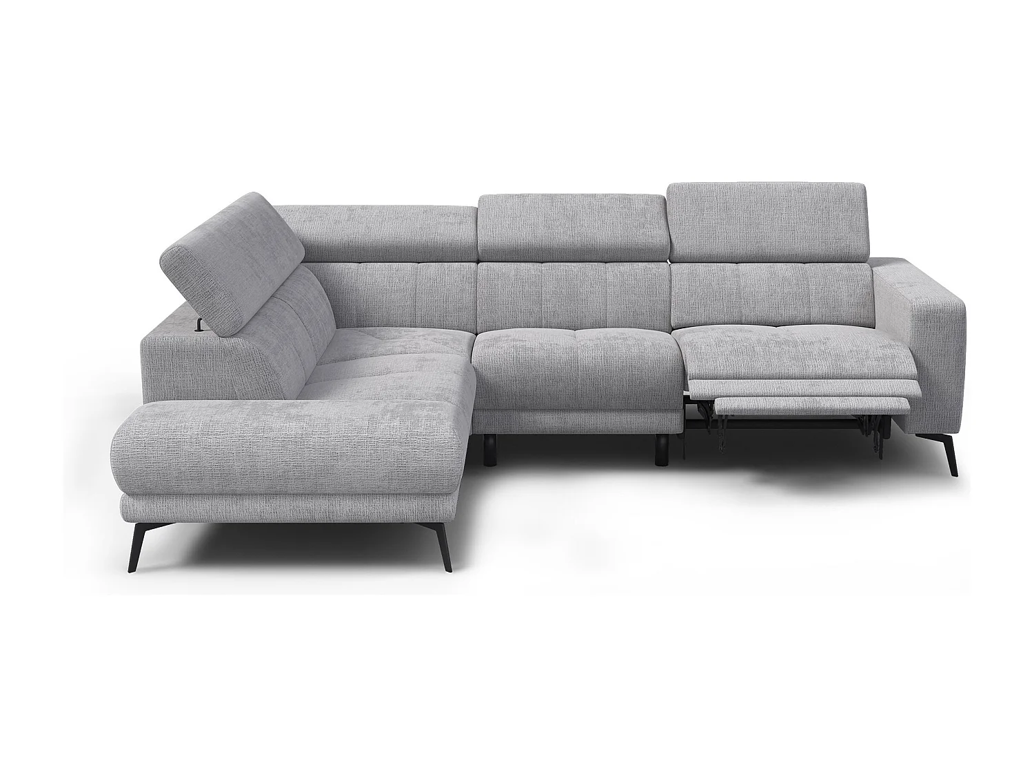 Ecksofa 5-Sitzer MORELLO, hellgrau, 1 x Relax Zero Gravity