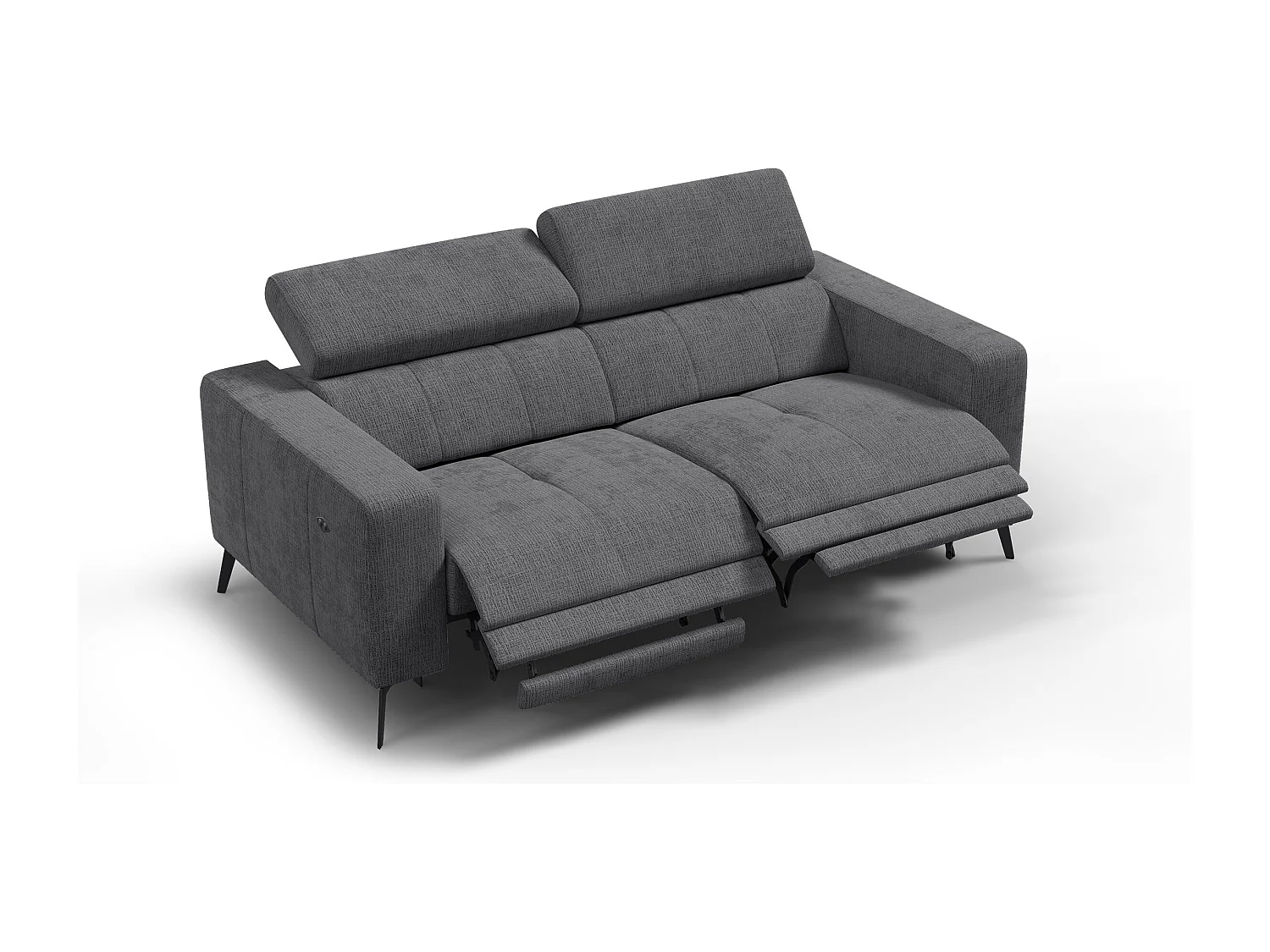 Relaxsofa 3-Sitzer MORELLO, dunkelgrau, 2 x Relax Zero Gravity