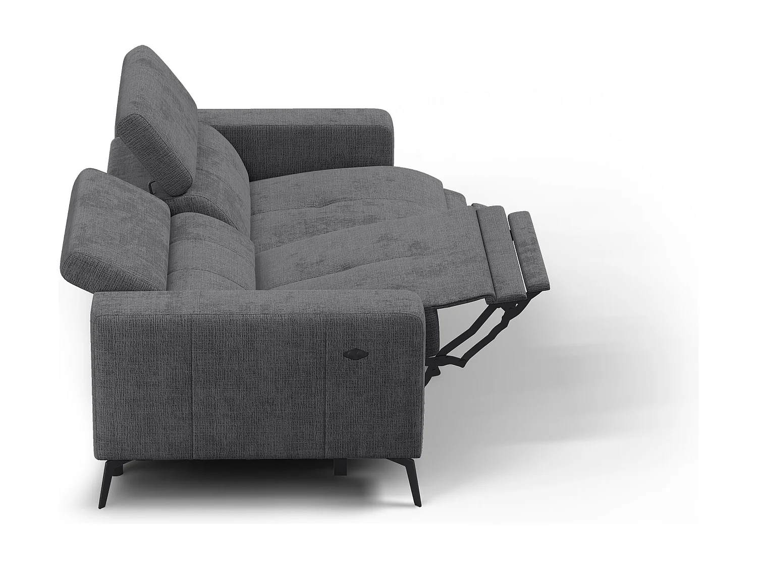 Relaxsofa 3-Sitzer MORELLO, dunkelgrau, 2 x Relax Zero Gravity