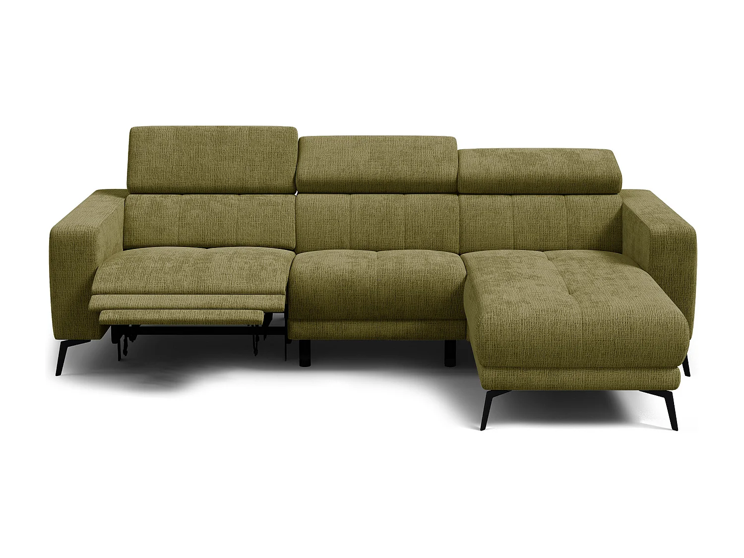 Ecksofa 4-Sitzer MORELLO, olive, 1 x Relax Zero Gravity