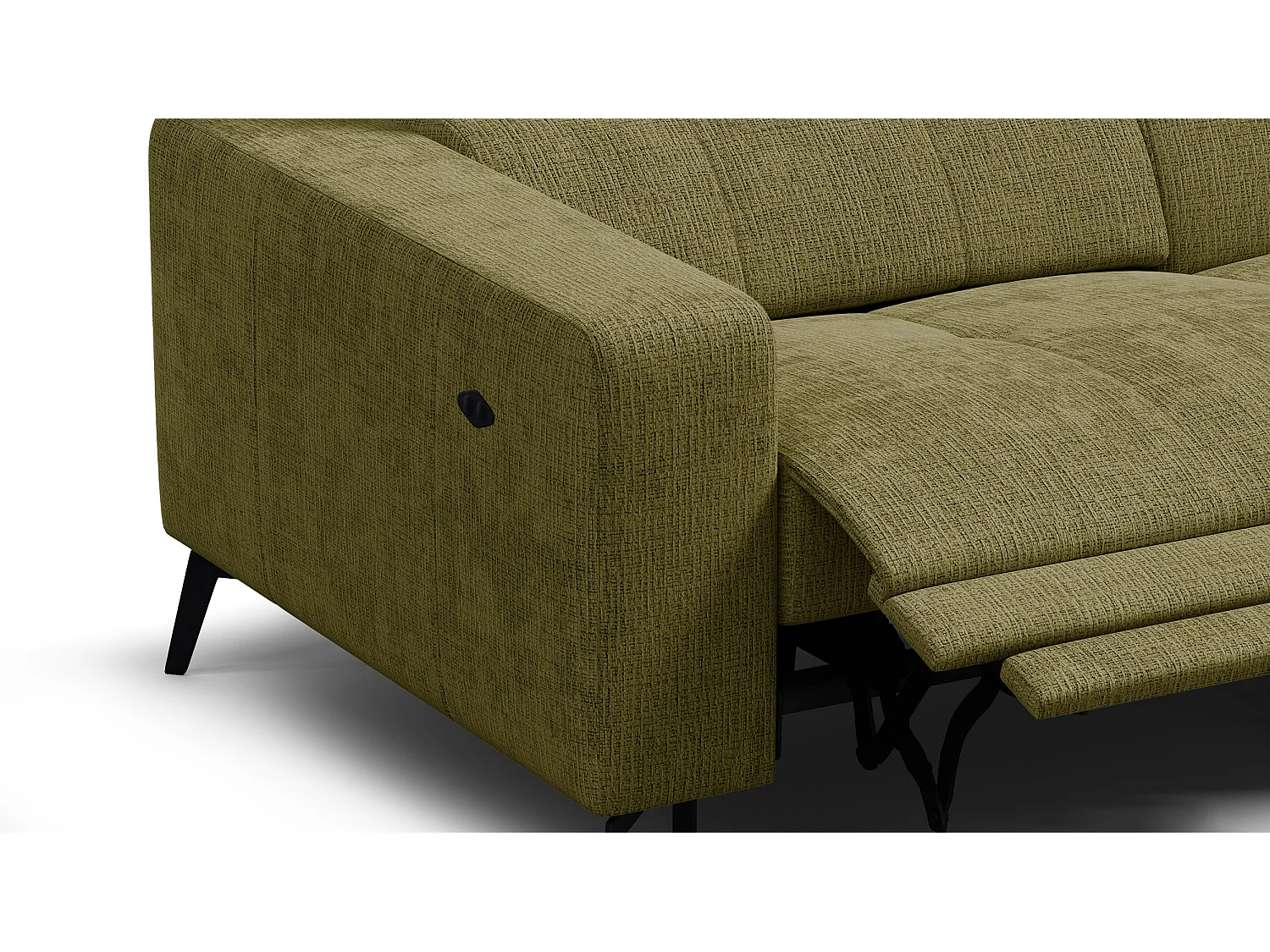 Ecksofa 4-Sitzer MORELLO, olive, 1 x Relax Zero Gravity