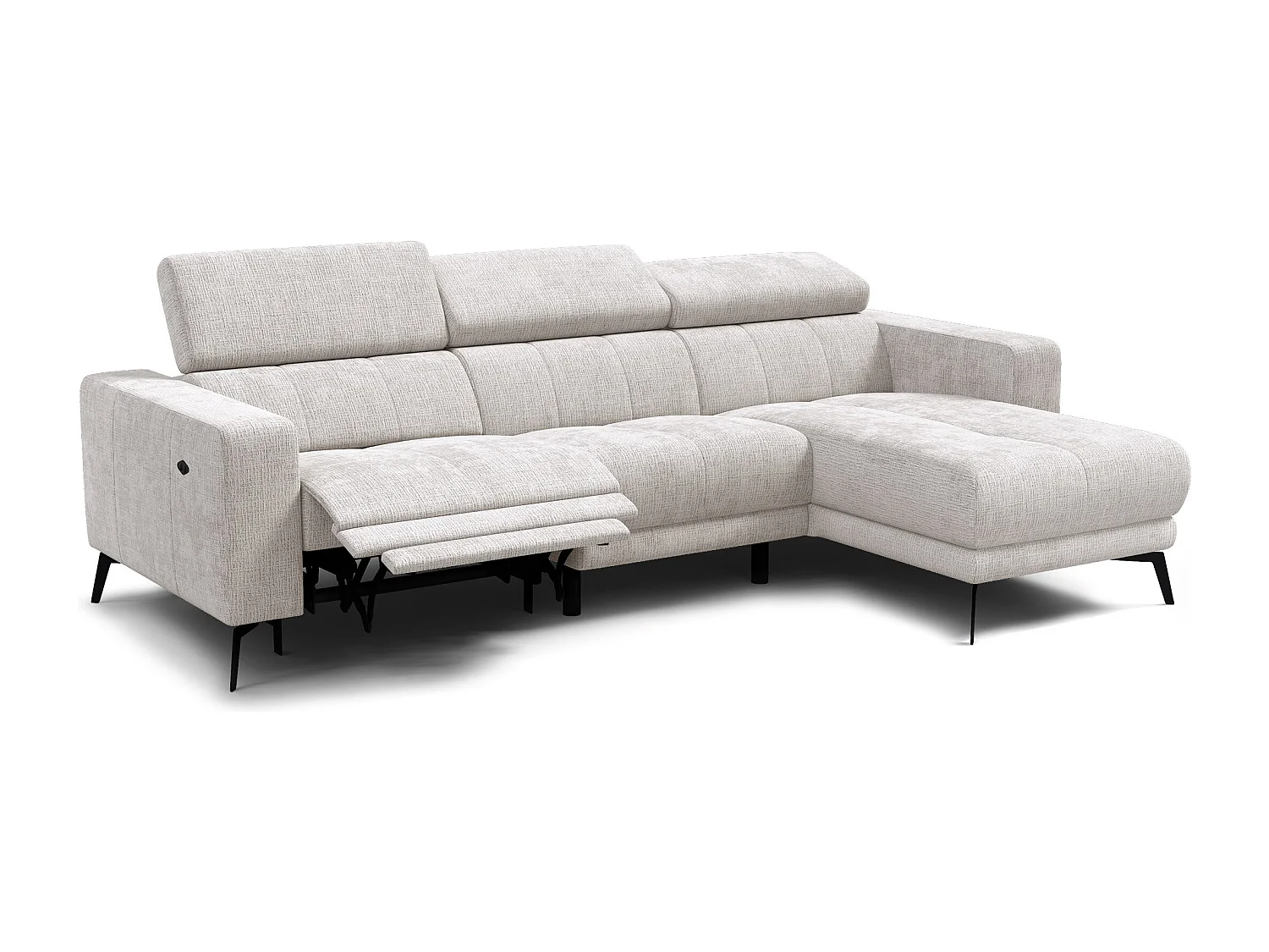 Ecksofa 4-Sitzer MORELLO, creme, 1 x Relax Zero Gravity