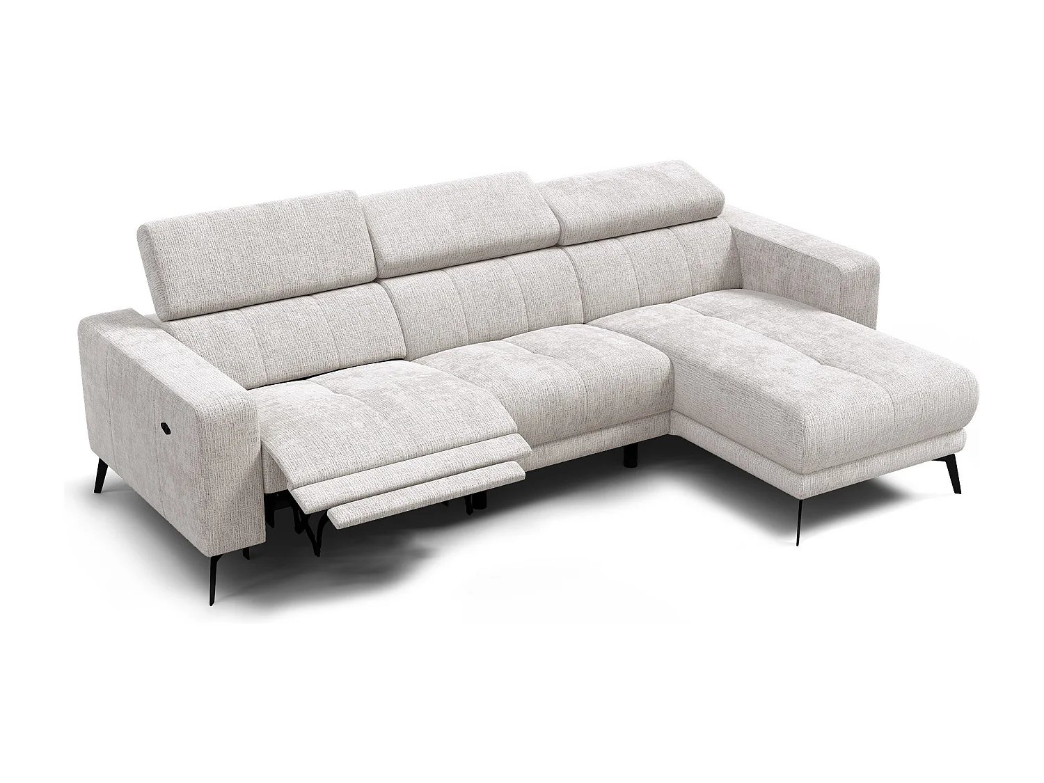 Ecksofa 4-Sitzer MORELLO, creme, 1 x Relax Zero Gravity