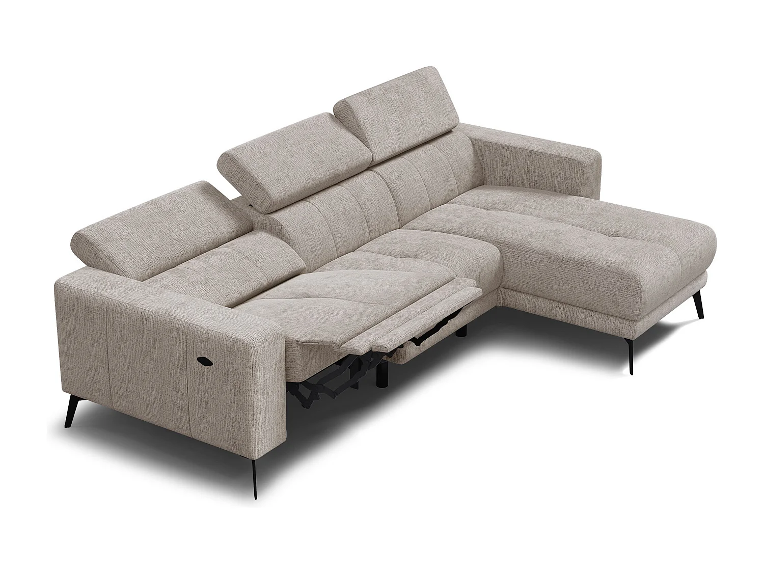 Ecksofa 4-Sitzer MORELLO, beige, 1 x Relax Zero Gravity