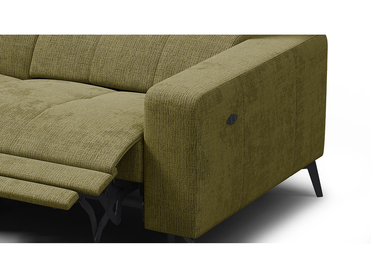 Ecksofa 5-Sitzer MORELLO, olive, 1 x Relax Zero Gravity