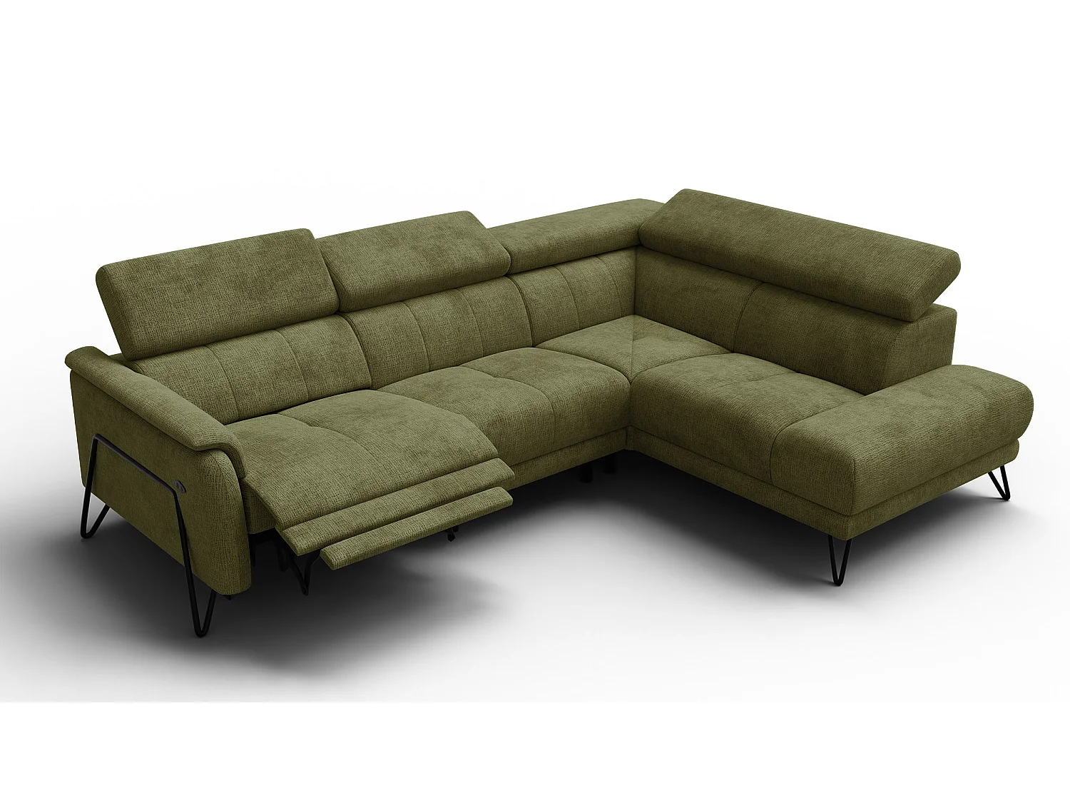 Ecksofa 5-Sitzer mit Relax RODEN, olive