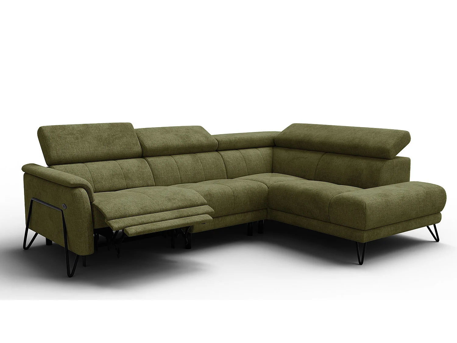 Ecksofa 5-Sitzer mit Relax RODEN, olive