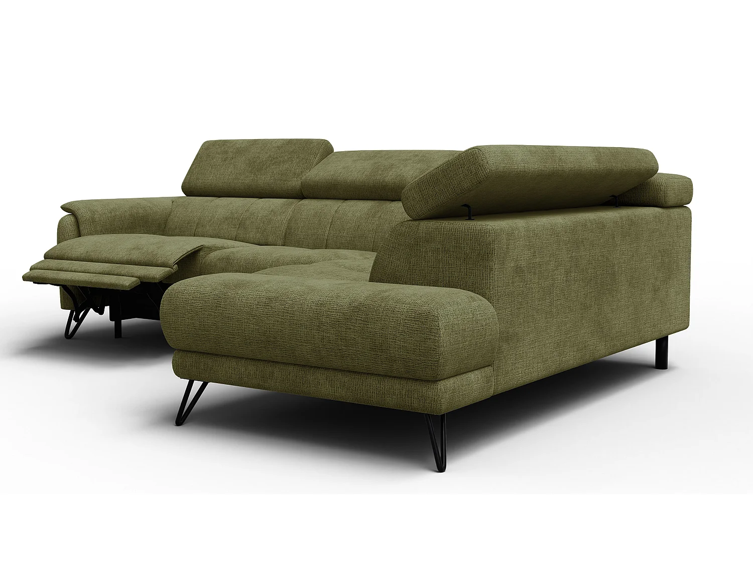 Ecksofa 5-Sitzer mit Relax RODEN, olive