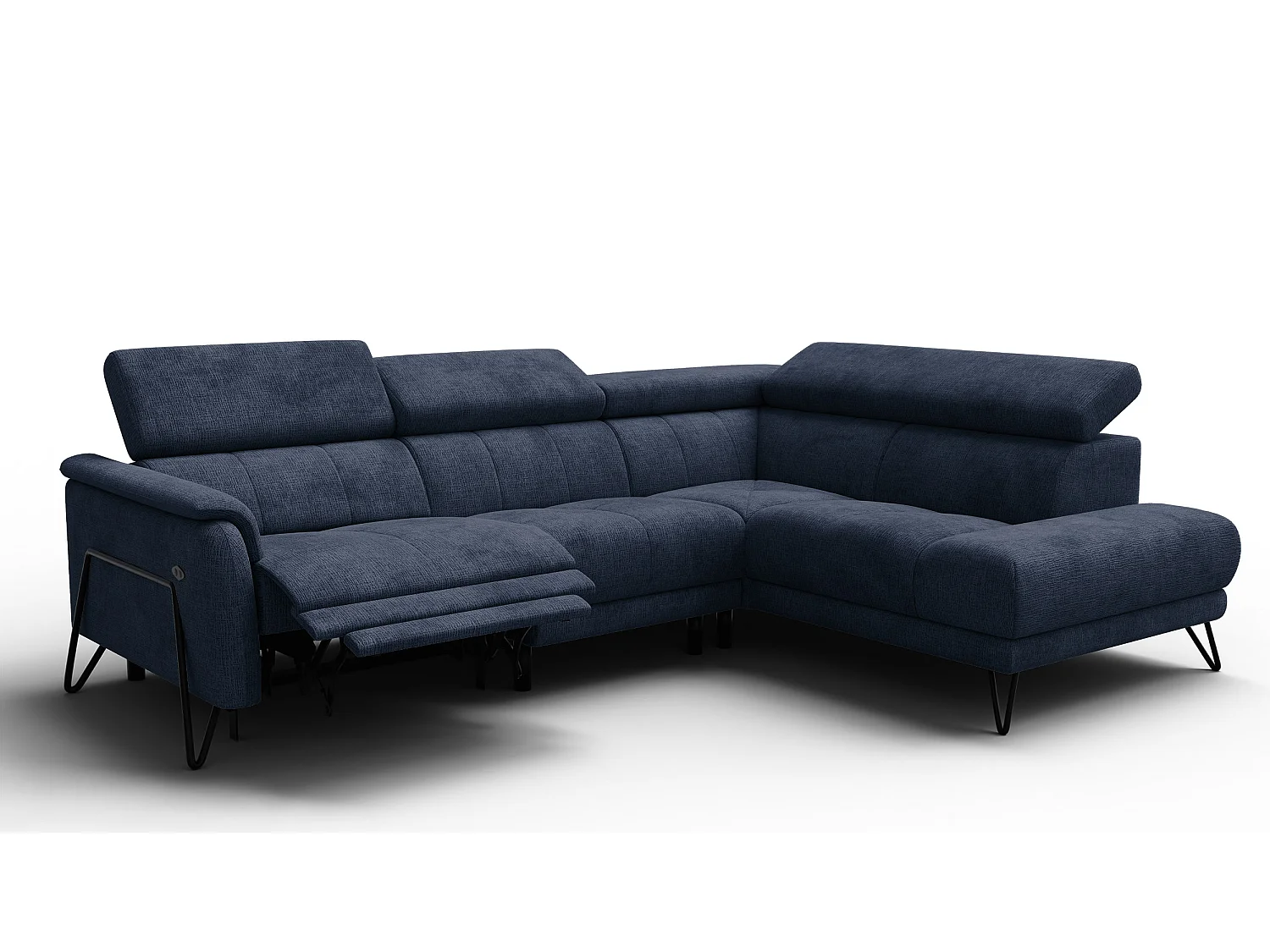 Ecksofa 5-Sitzer mit Relax RODEN, marineblau