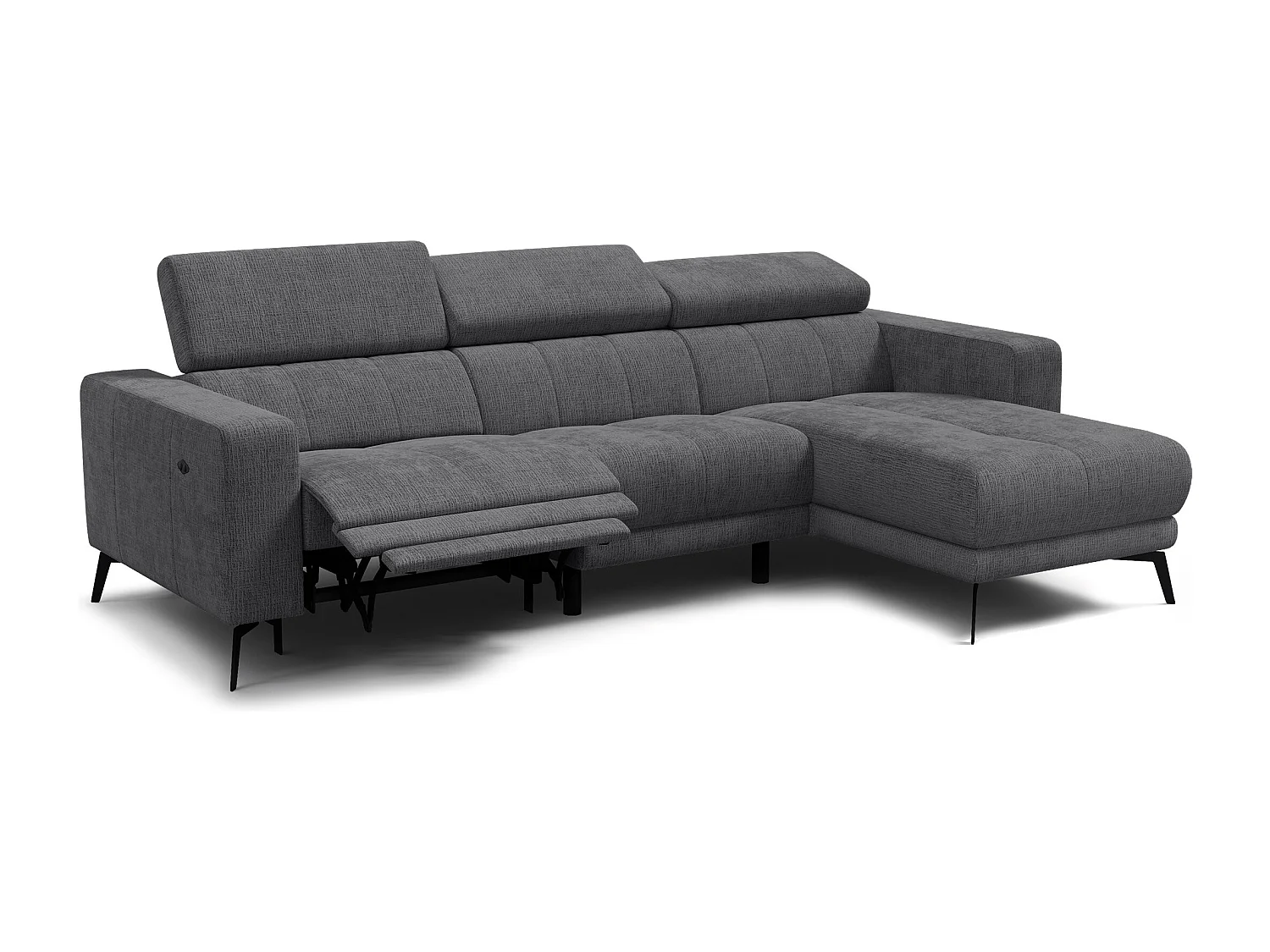 Ecksofa 4-Sitzer MORELLO, dunkelgrau, 1 x Relax Zero Gravity