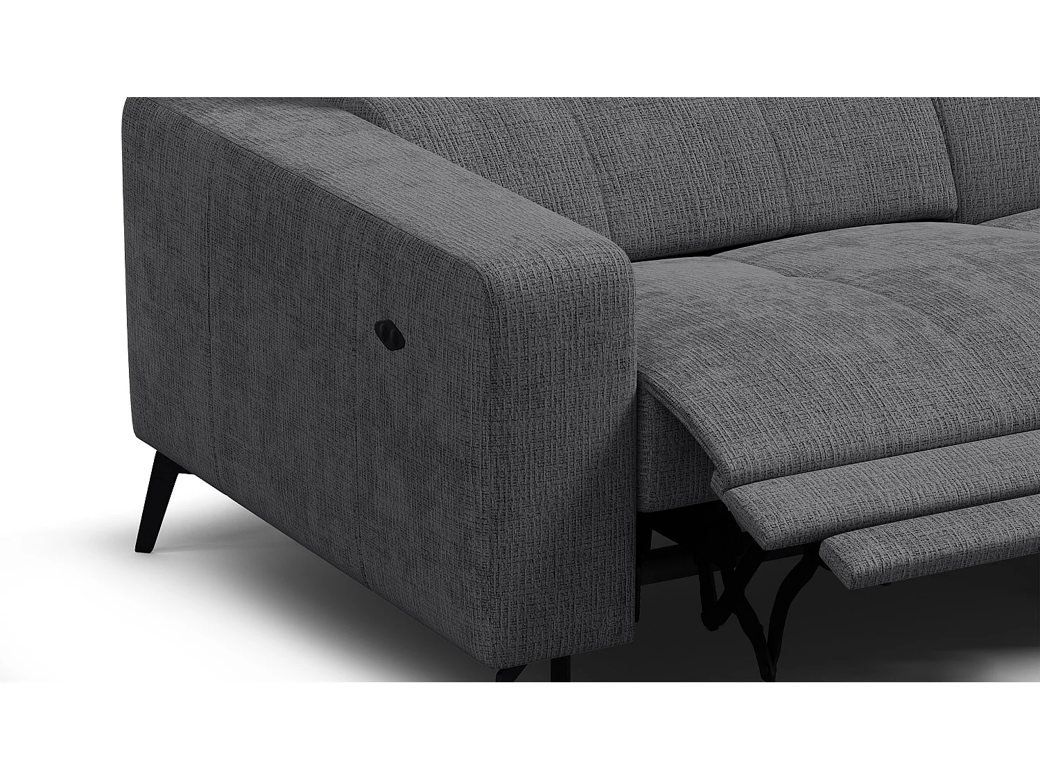 Ecksofa 4-Sitzer MORELLO, dunkelgrau, 1 x Relax Zero Gravity
