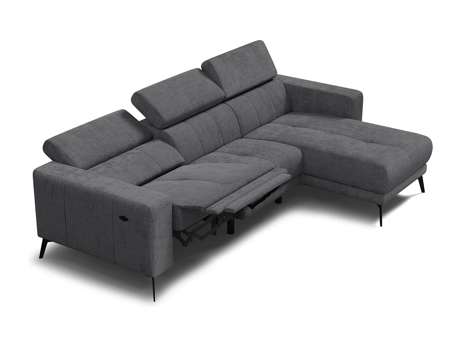 Ecksofa 4-Sitzer MORELLO, dunkelgrau, 1 x Relax Zero Gravity
