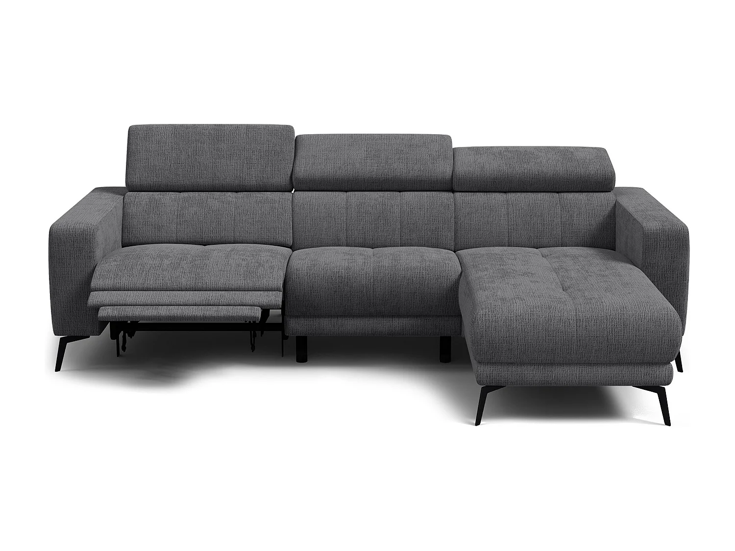 Ecksofa 4-Sitzer MORELLO, dunkelgrau, 1 x Relax Zero Gravity
