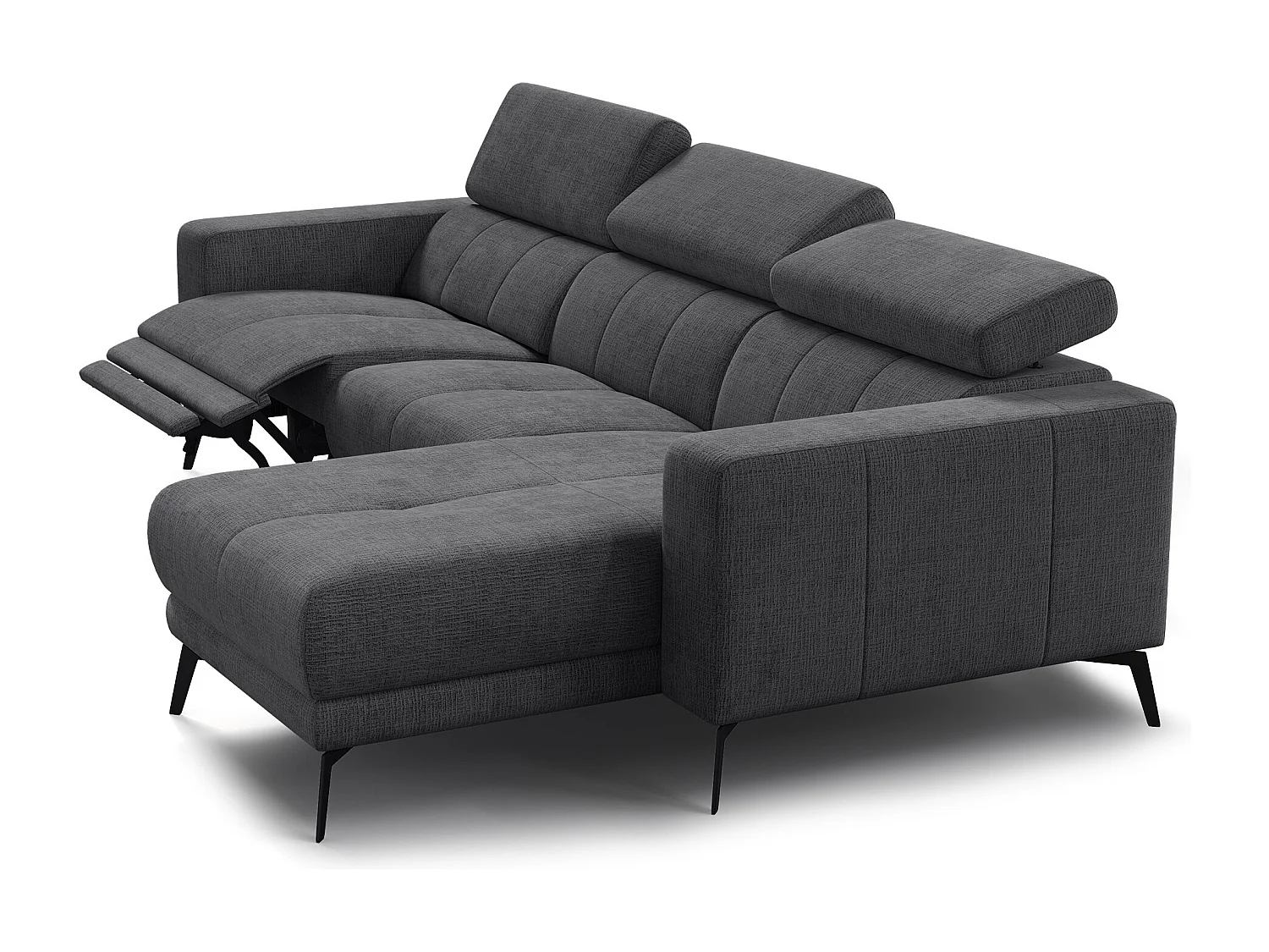 Ecksofa 4-Sitzer MORELLO, dunkelgrau, 1 x Relax Zero Gravity