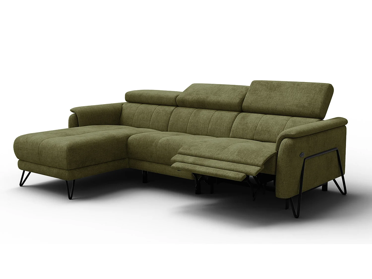 Ecksofa 4-Sitzer mit Relax RODEN, olive