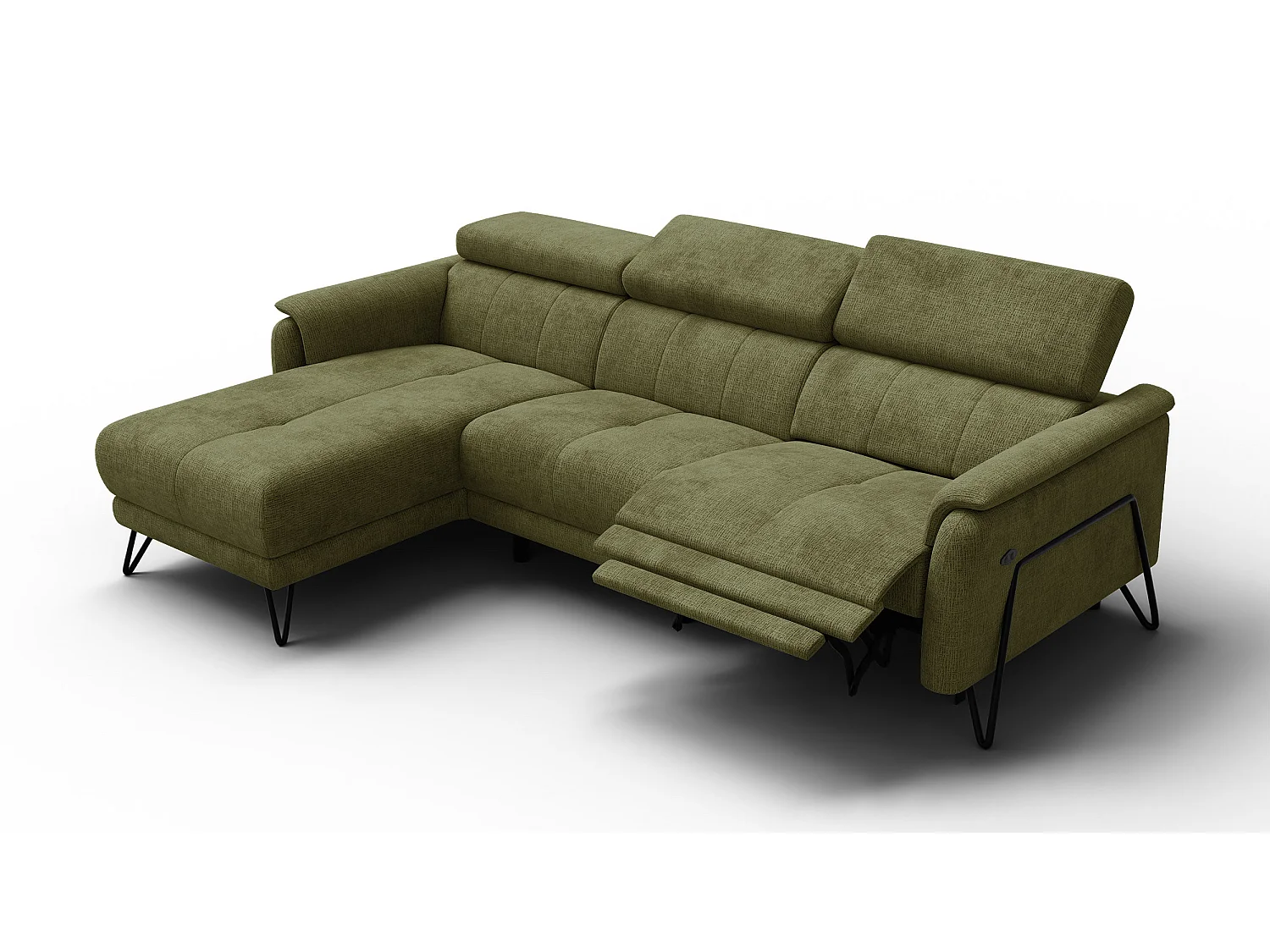 Ecksofa 4-Sitzer mit Relax RODEN, olive