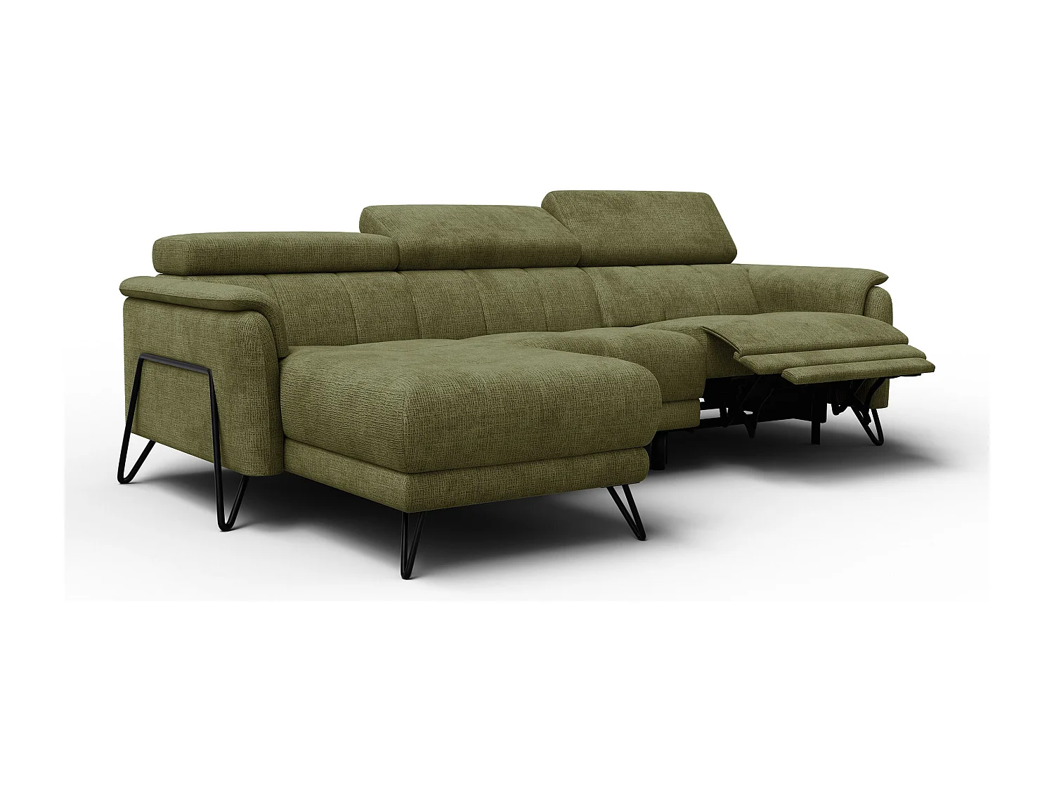 Ecksofa 4-Sitzer mit Relax RODEN, olive