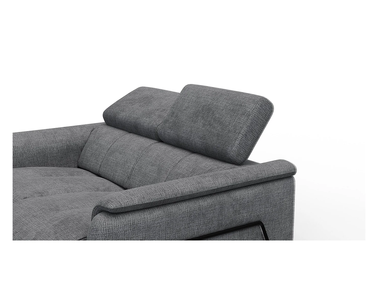 Canapé RODEN 2 places avec 2 Relax, tissu gris foncé