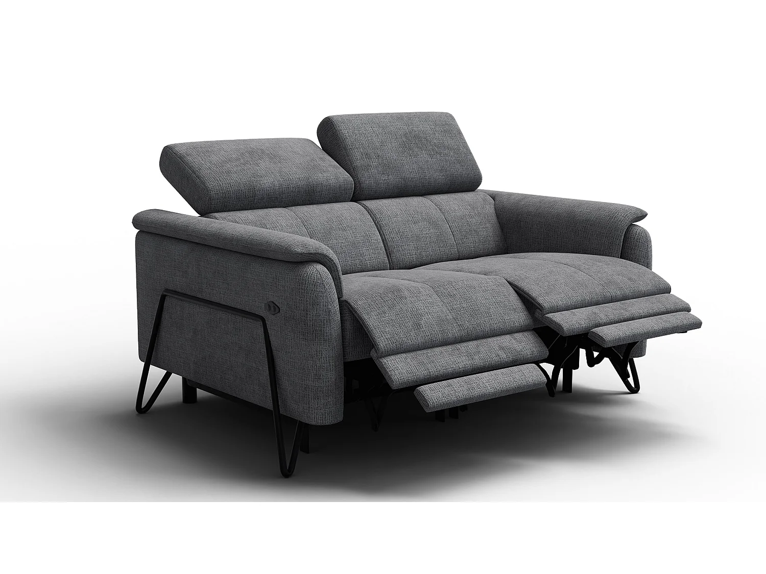 Relaxsofa 2-Sitzer RODEN, dunkelgrau