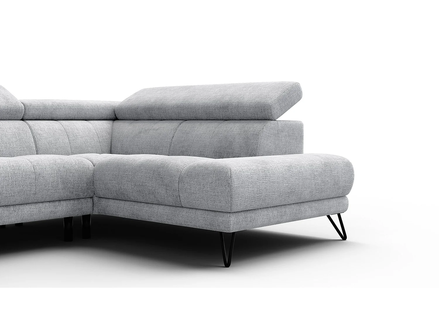 Ecksofa 5-Sitzer mit Relax RODEN, hellgrau