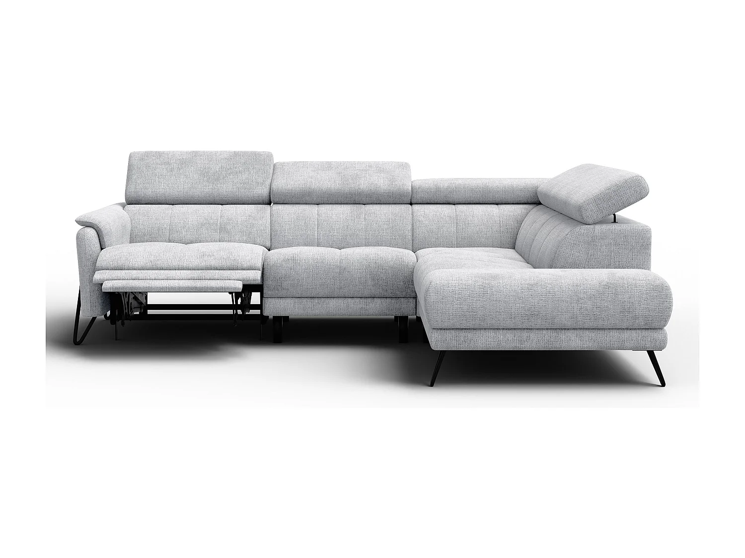 Ecksofa 5-Sitzer mit Relax RODEN, hellgrau