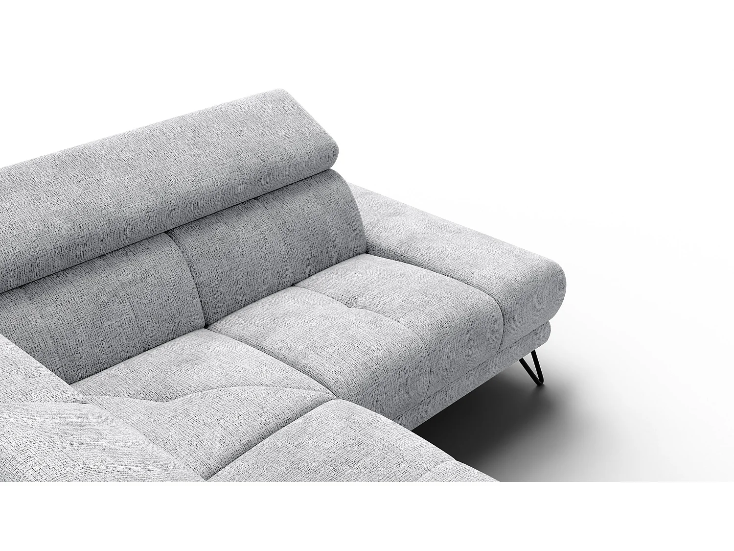 Ecksofa 5-Sitzer mit Relax RODEN, hellgrau