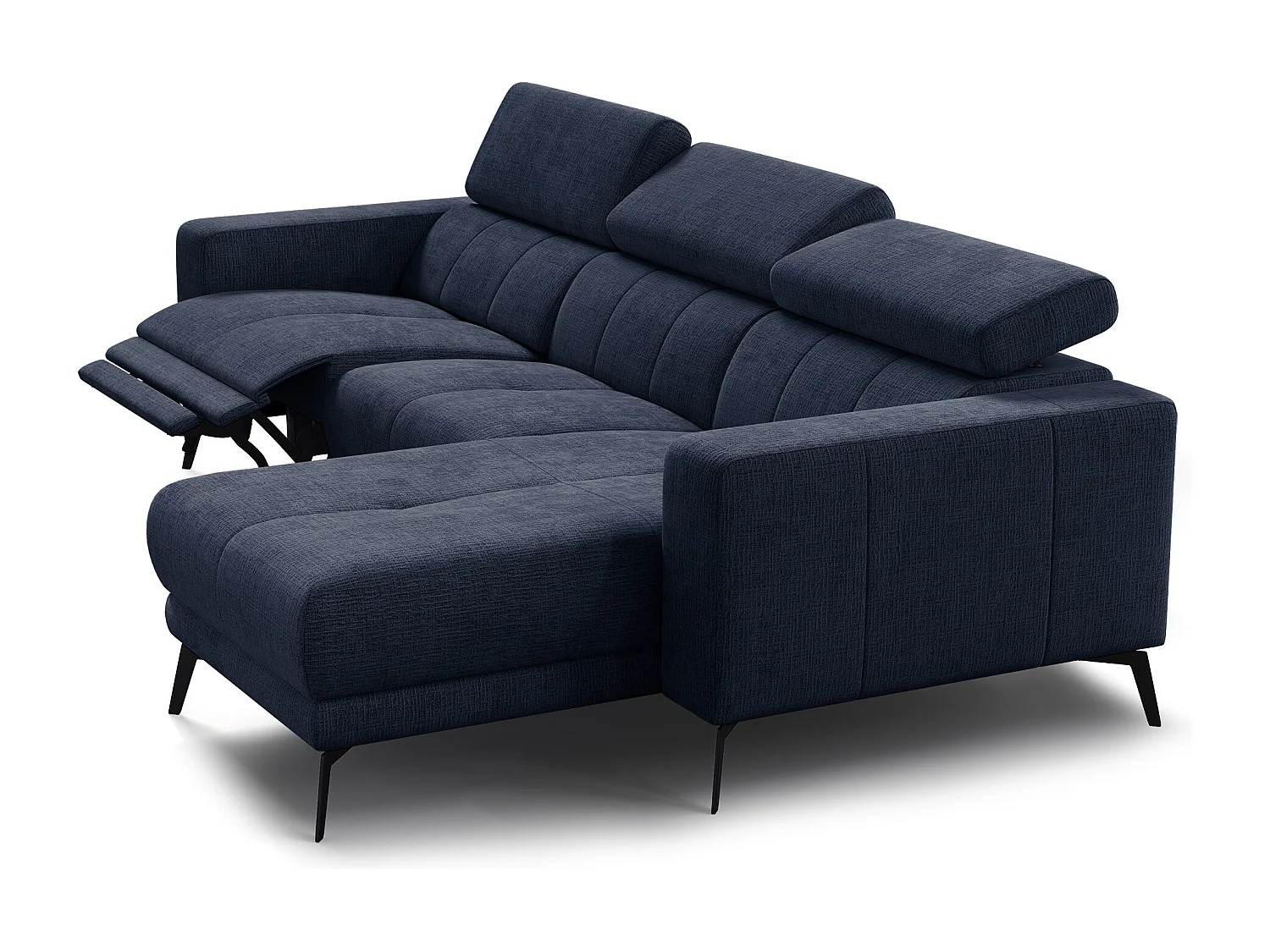 Ecksofa 4-Sitzer MORELLO, marineblau, 1 x Relax Zero Gravity