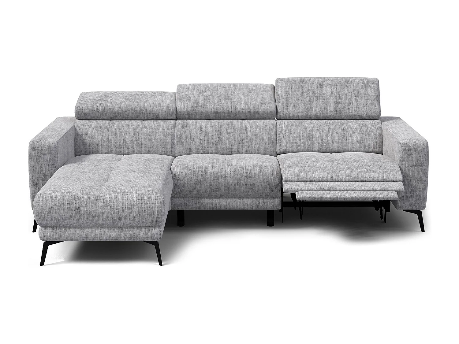 Ecksofa 4-Sitzer MORELLO, hellgrau, 1 x Relax Zero Gravity
