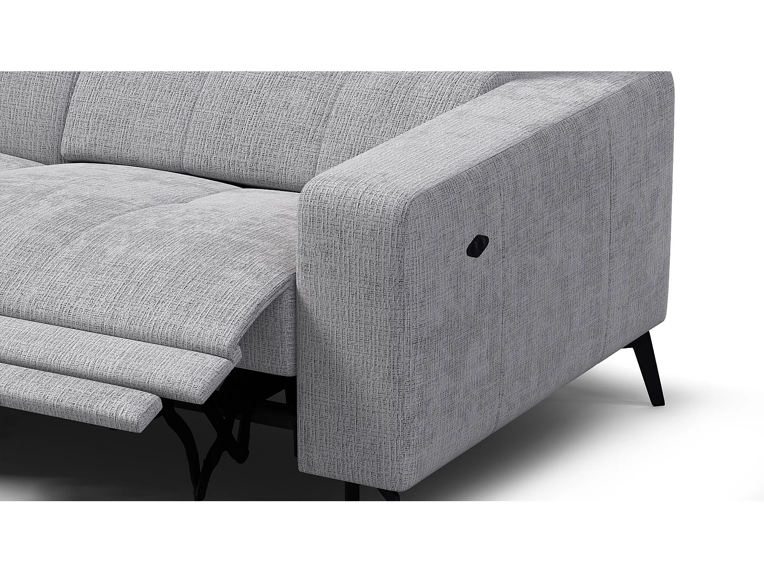 Ecksofa 4-Sitzer MORELLO, hellgrau, 1 x Relax Zero Gravity