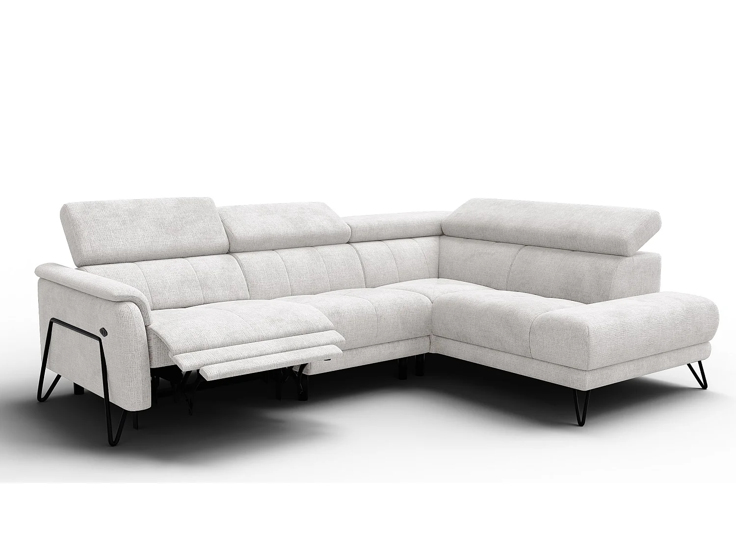 Ecksofa 5-Sitzer mit Relax RODEN, creme