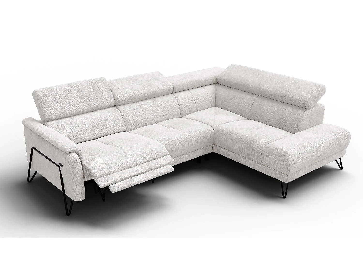 Ecksofa 5-Sitzer mit Relax RODEN, creme