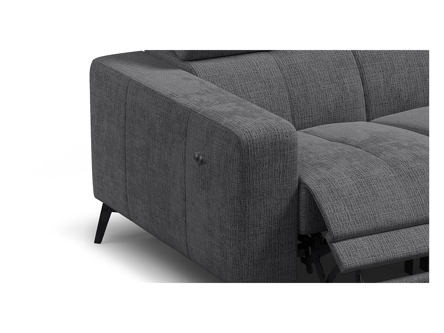 Canapé 2 places MORELLO avec 2 x Relax Zero Gravity, tissu gris foncé